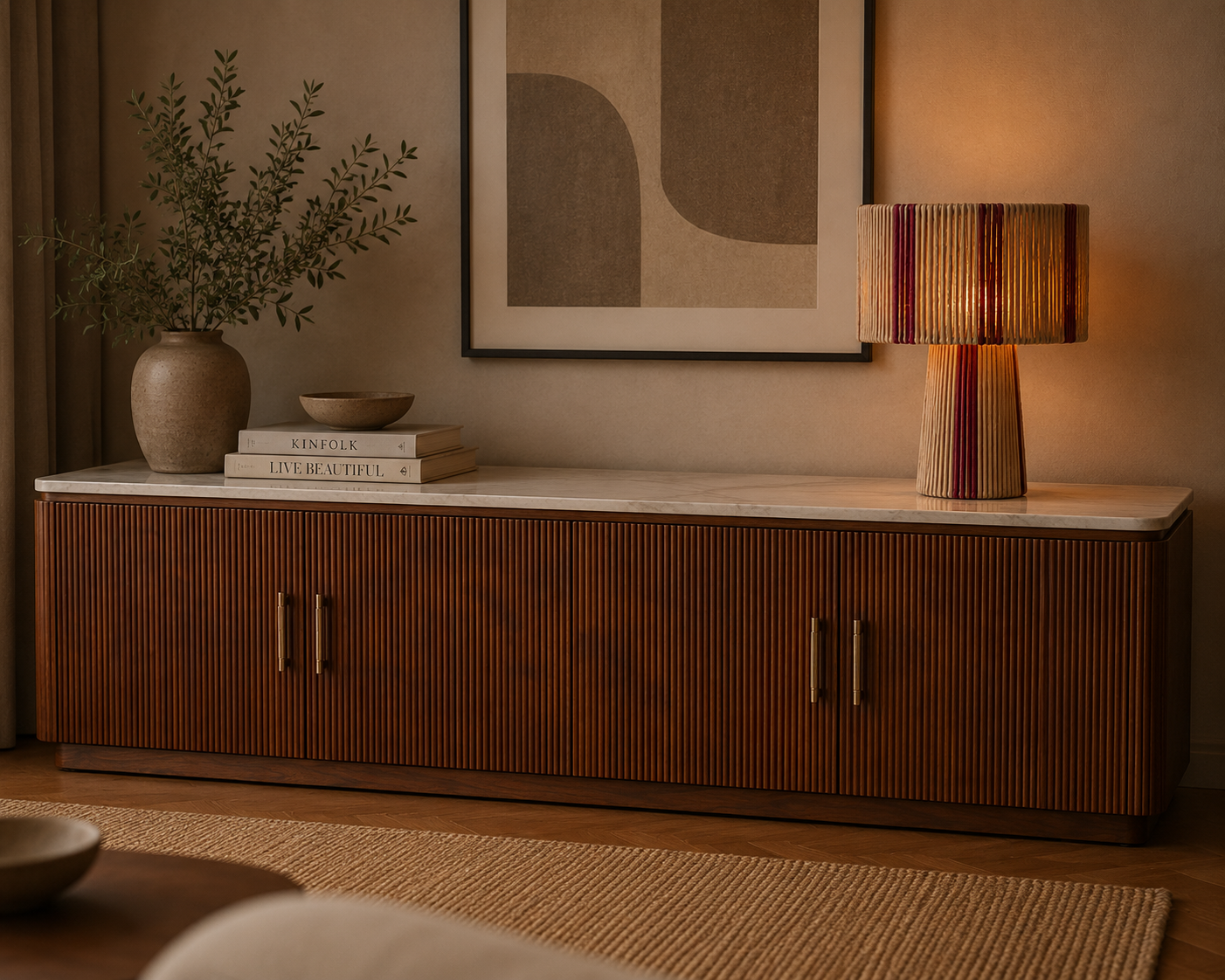 Sideboard Urban Chique mit Keramikplatte 200cm - Dunkelbraun-Sideboards-Pole to Pole-le canapé
