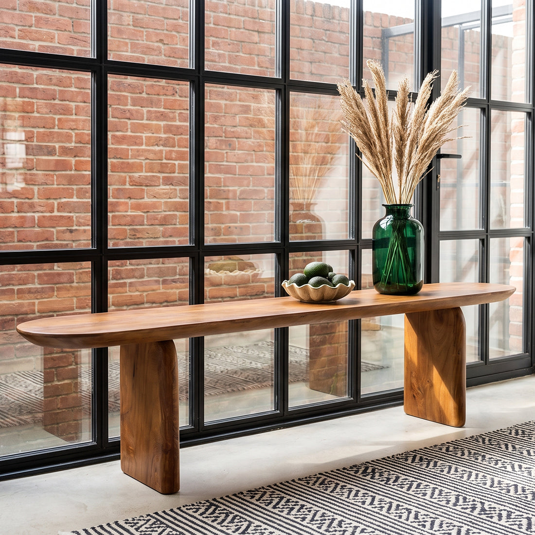Sitzbank Bullnose aus Mangoholz 180cm - Dunkelbraun-Bänke-Raw Materials-le canapé