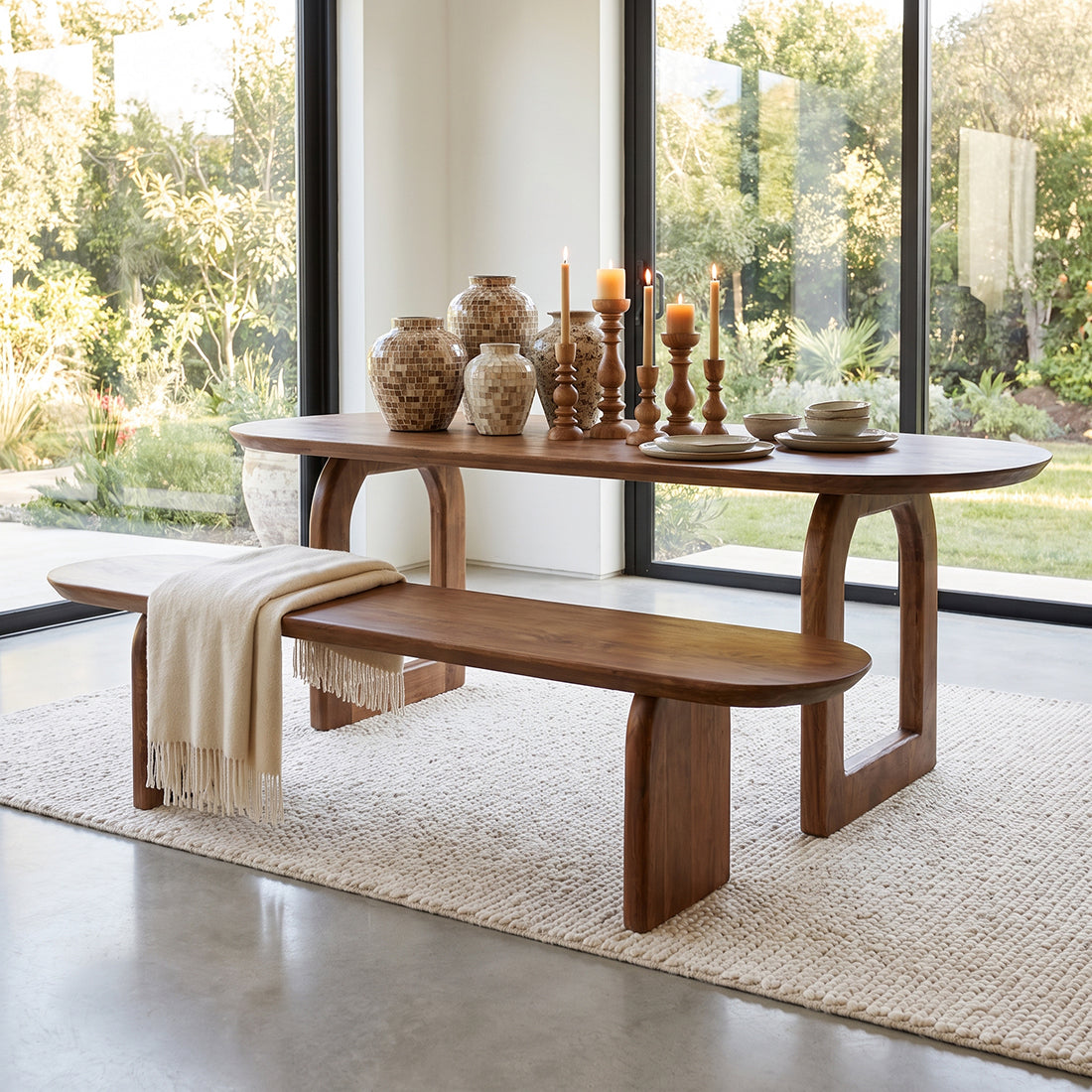 Sitzbank Bullnose aus Mangoholz 180cm - Dunkelbraun-Bänke-Raw Materials-le canapé