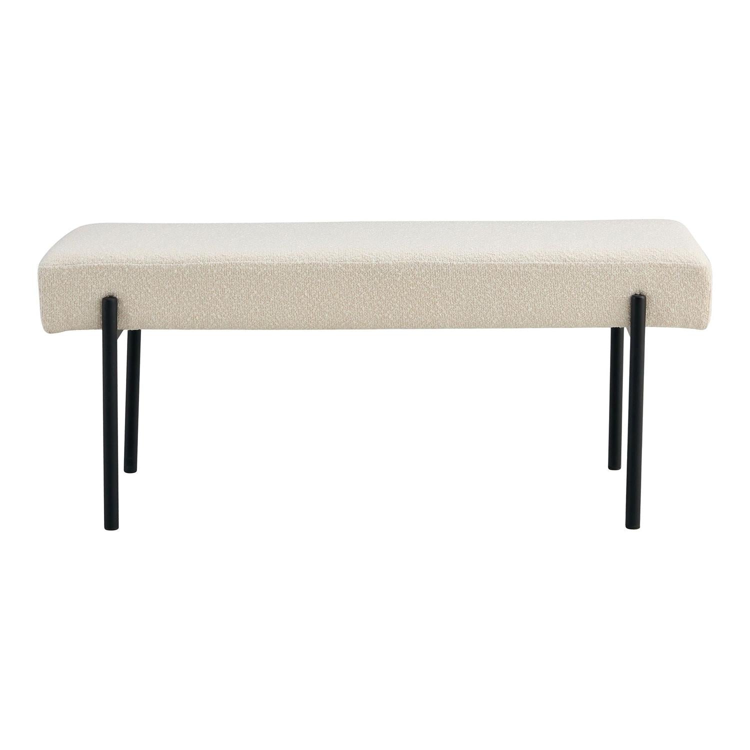 Sitzbank Swindon aus Bouclé 100cm - Weiß-Bänke-House Nordic-le canapé
