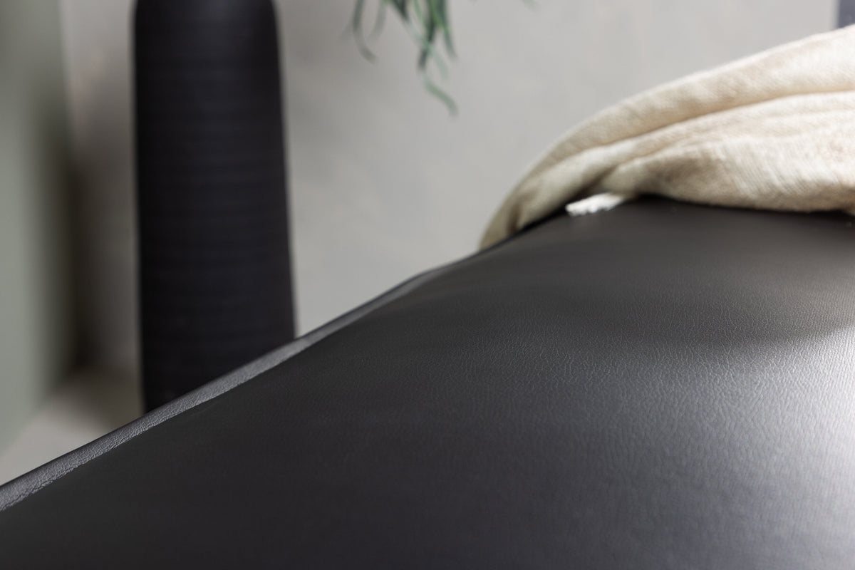 Sitzpouf Palermo aus Kunstleder mit Kunstlederbezug - Schwarz-Poufs-Venture Home-le canapé