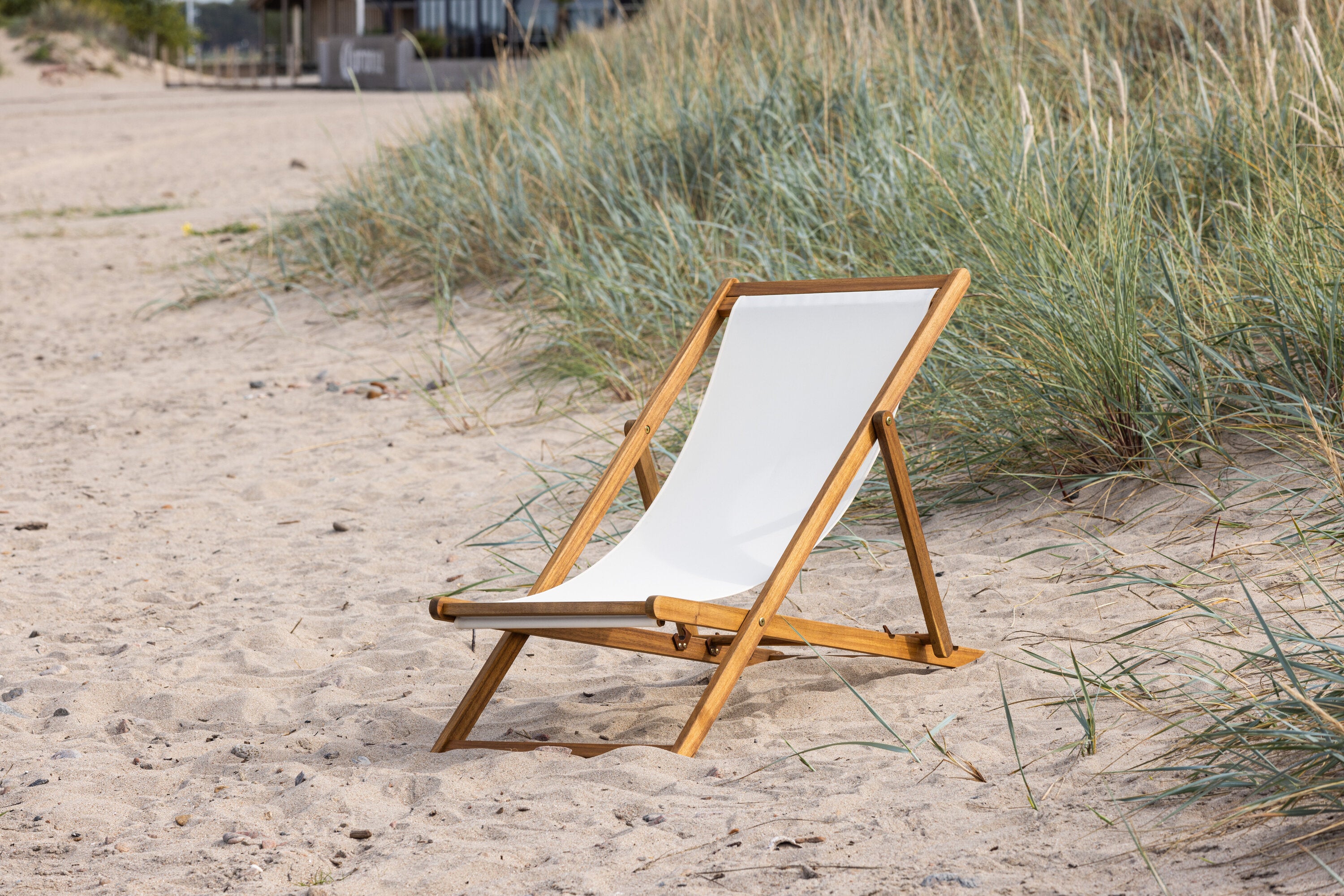 Sonnenliege Peachy aus Akazienholz - Cremeweiß-Sonnenliegen-Venture Home-le canapé