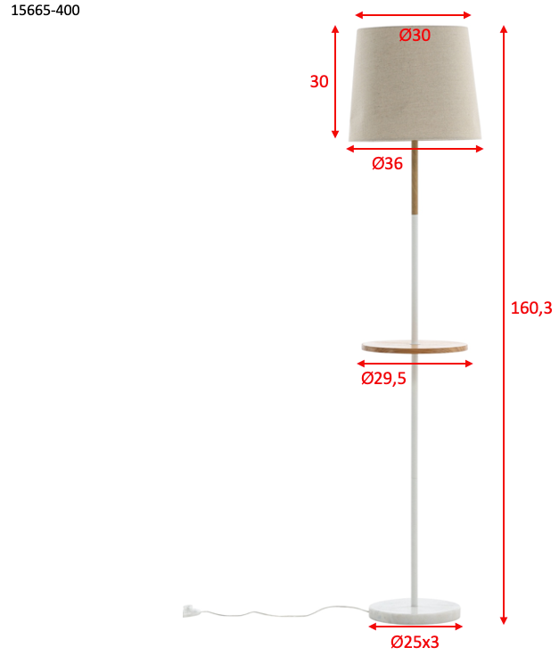 Stehlampe Hattman mit Ablage - Beige-Stehlampen-Venture Home-le canapé