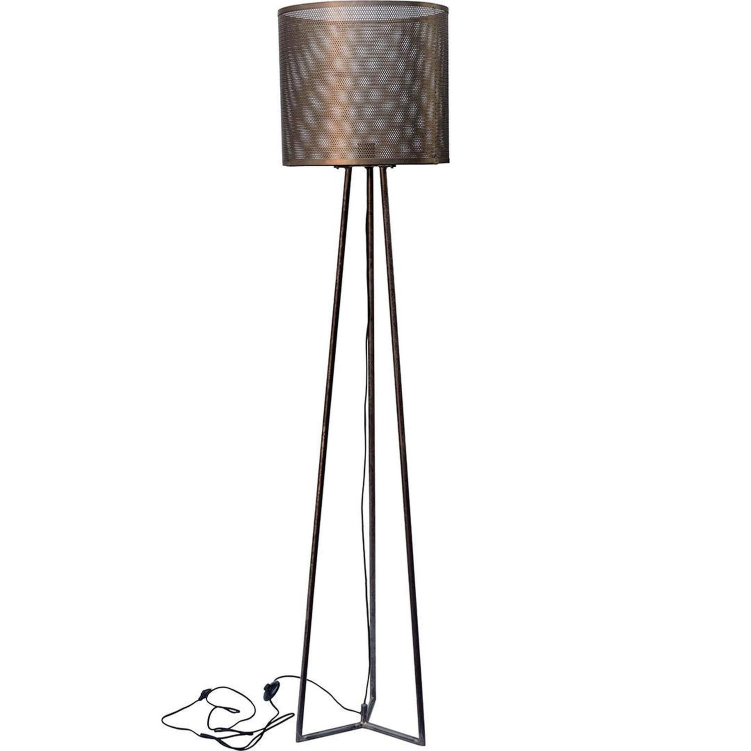 Stehlampe Kelly mit perforiertem Schirm - 200cm-Stehlampen-Trademark Living-le canapé