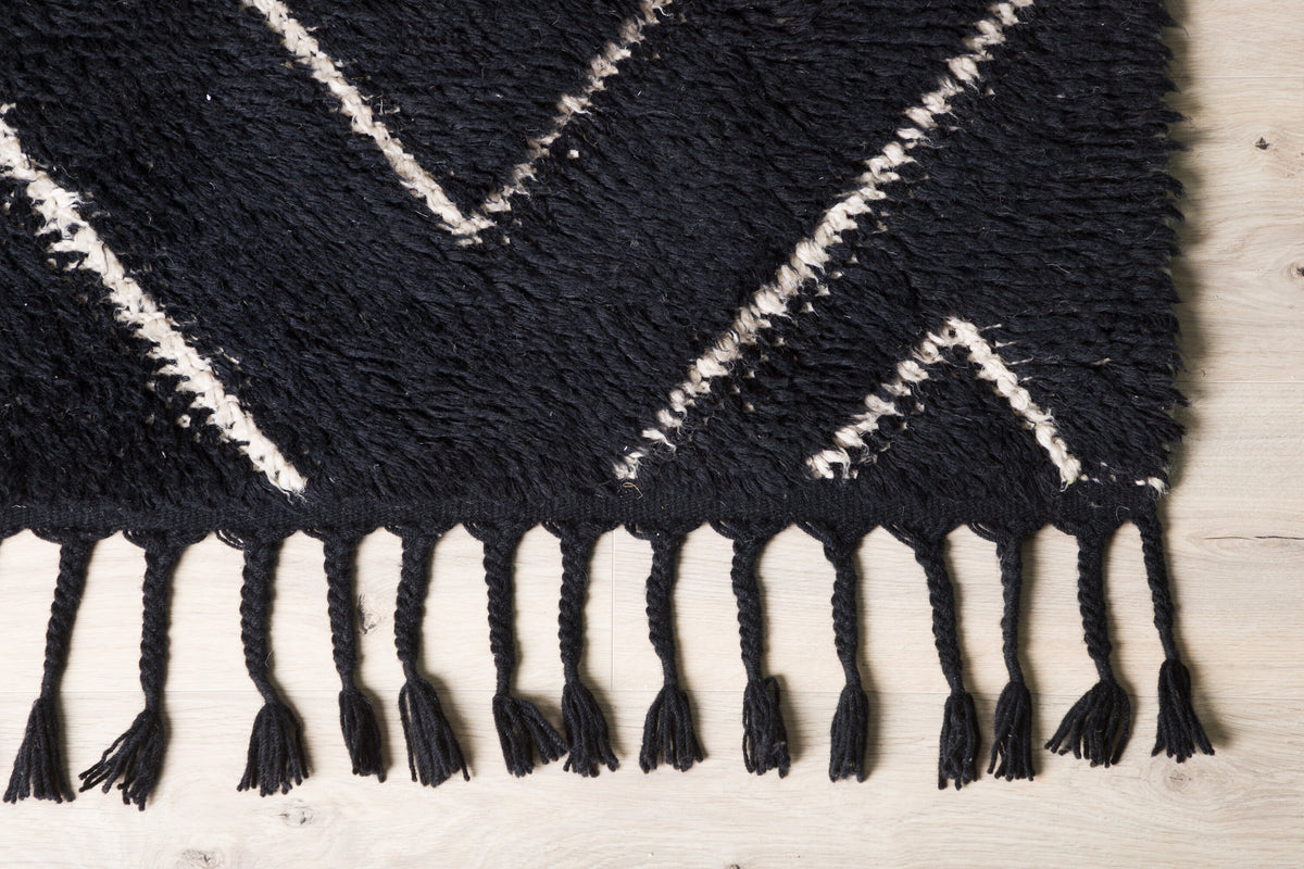 Teppich David mit Hochflor - Schwarz-Teppiche-Venture Home-le canapé