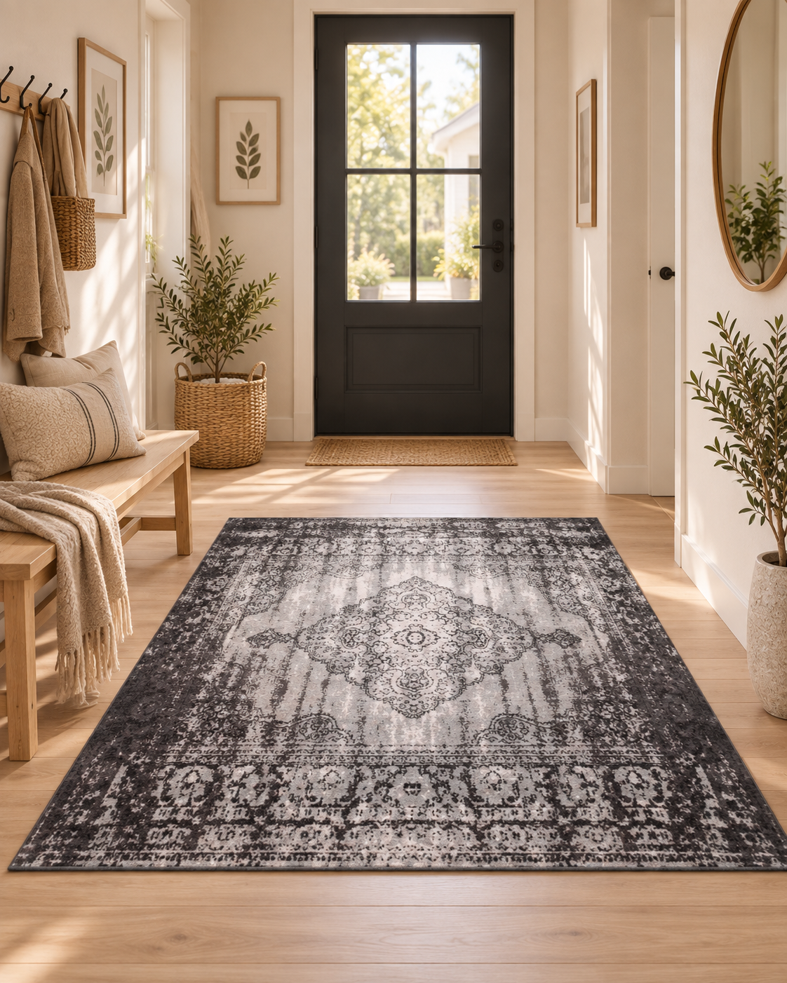 Teppich Kelly Vintage 290*200cm - Schwarz-Teppiche-Livingfurn-le canapé