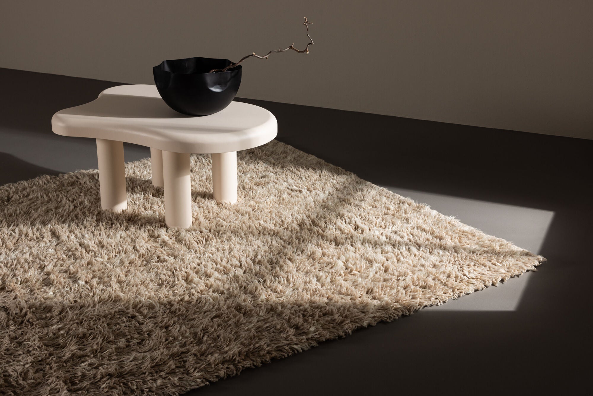 Teppich Leiko 230*160cm aus Wolle - Beige-Teppiche-Venture Home-le canapé