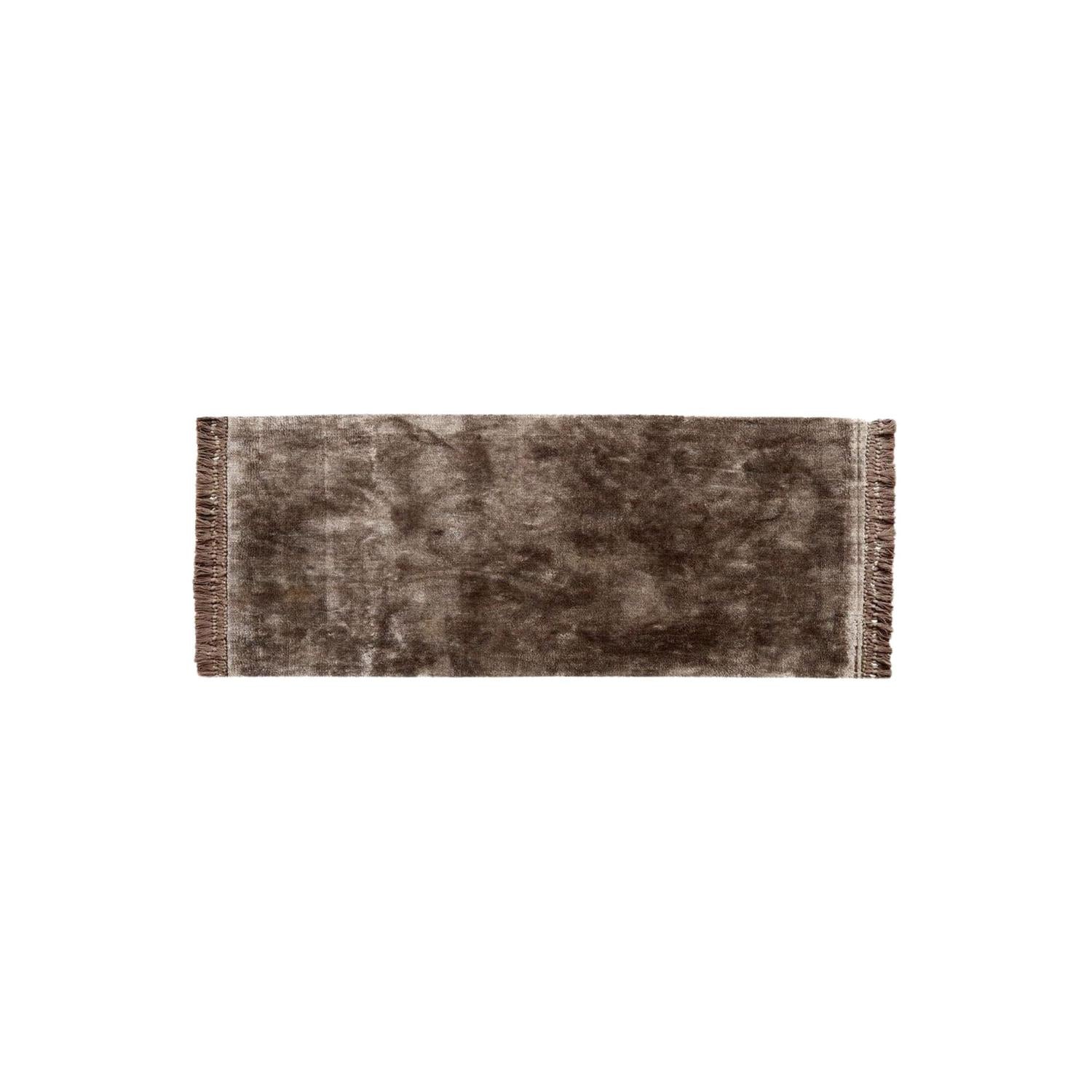 Teppich NOBLE mit Fransen 200*75cm - Braun/Grau-Teppiche-Nordal A/S-le canapé