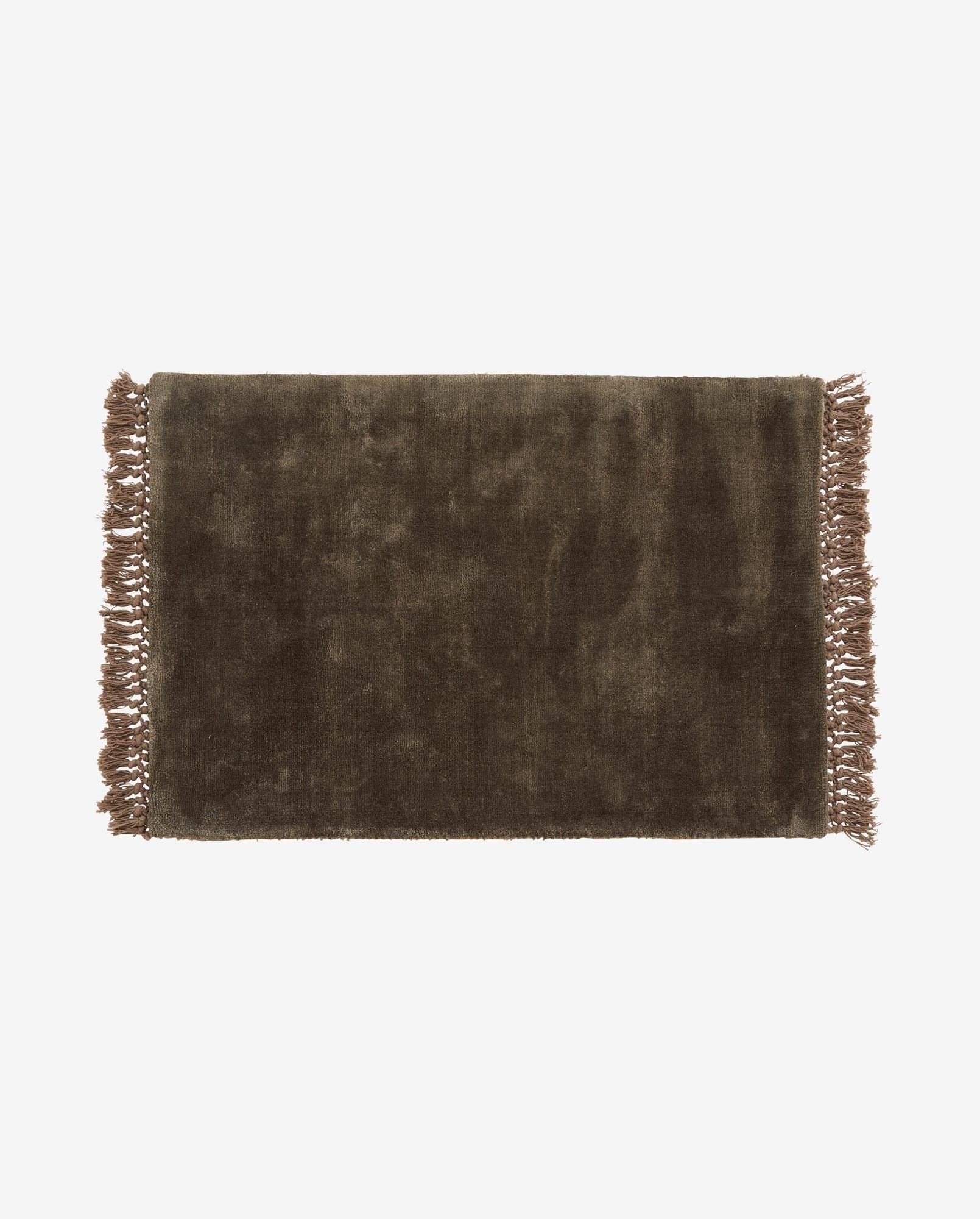 Teppich NOBLE mit Fransen 90*60cm - Braun / Grau-Teppich-Nordal A/S-le canapé