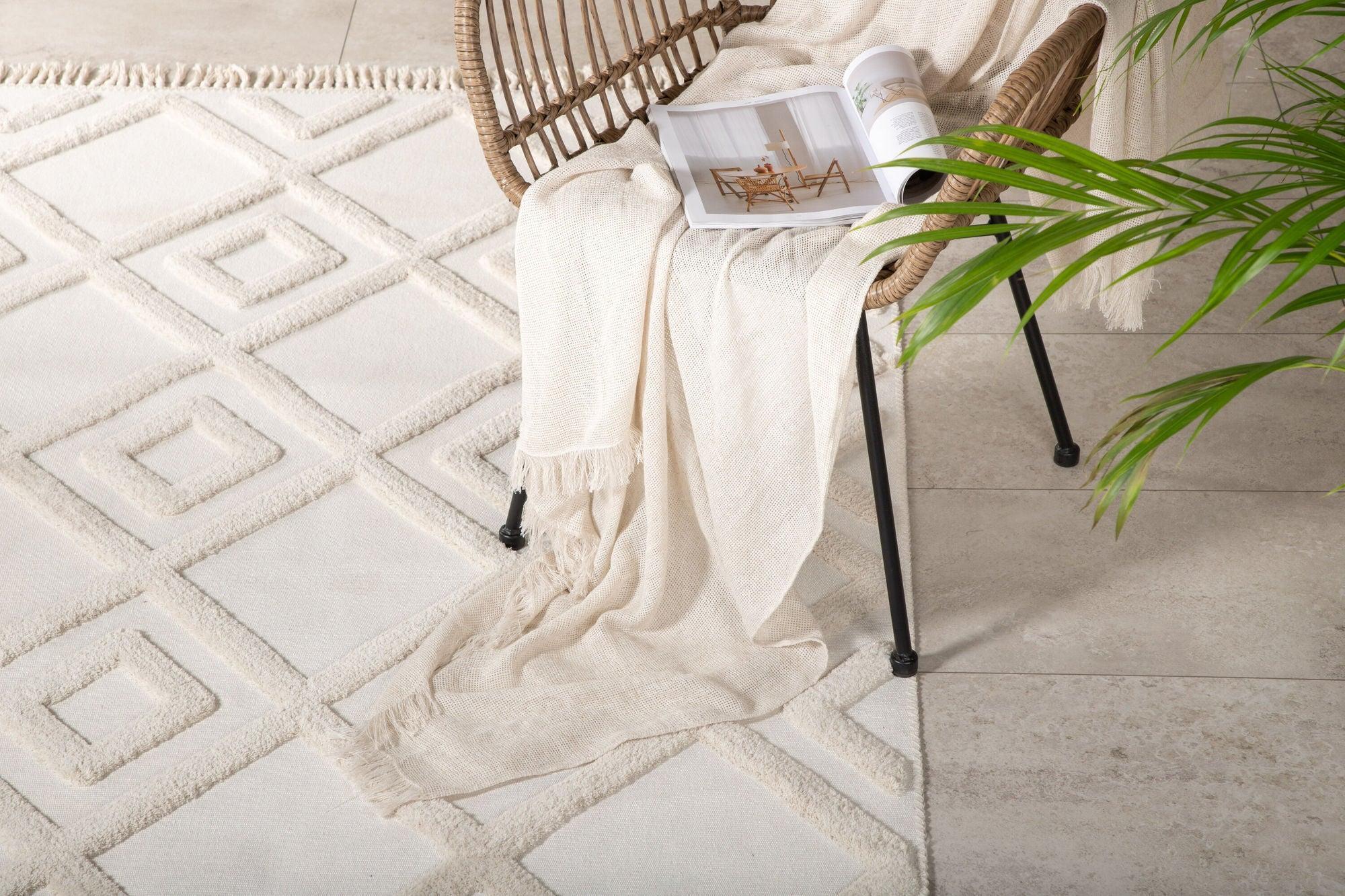 Teppich Towa 160*230cm - Weiß-Teppich-Venture Home-le canapé