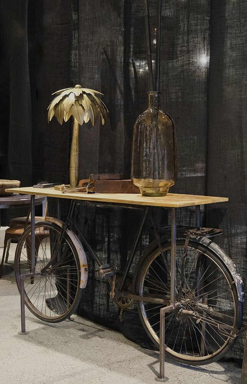 Tischlampe als Palme aus Eisen - Messing-Tischlampe-Trademark Living-le canapé