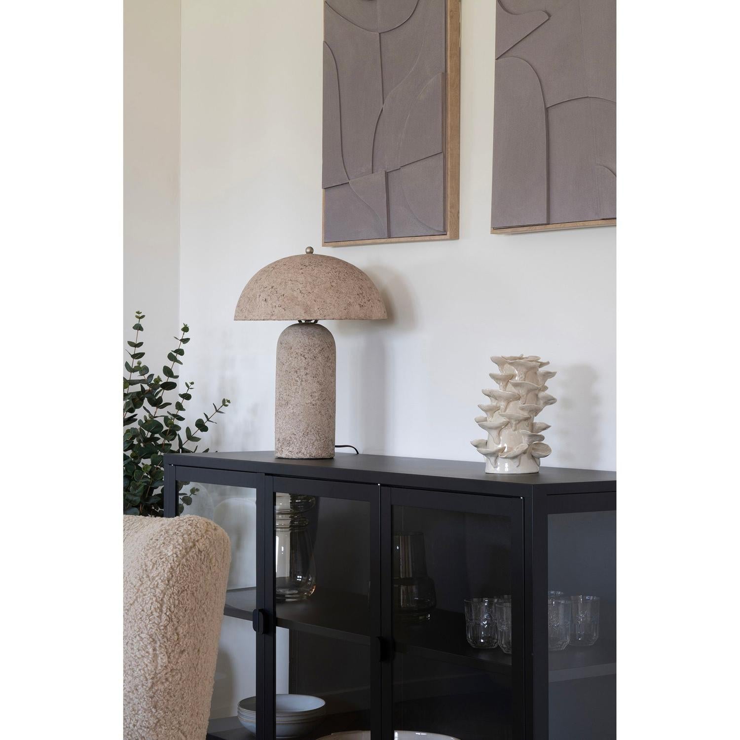 Tischlampe Astley aus Pappmaché - Steingrau-Tischlampen-House Nordic-le canapé