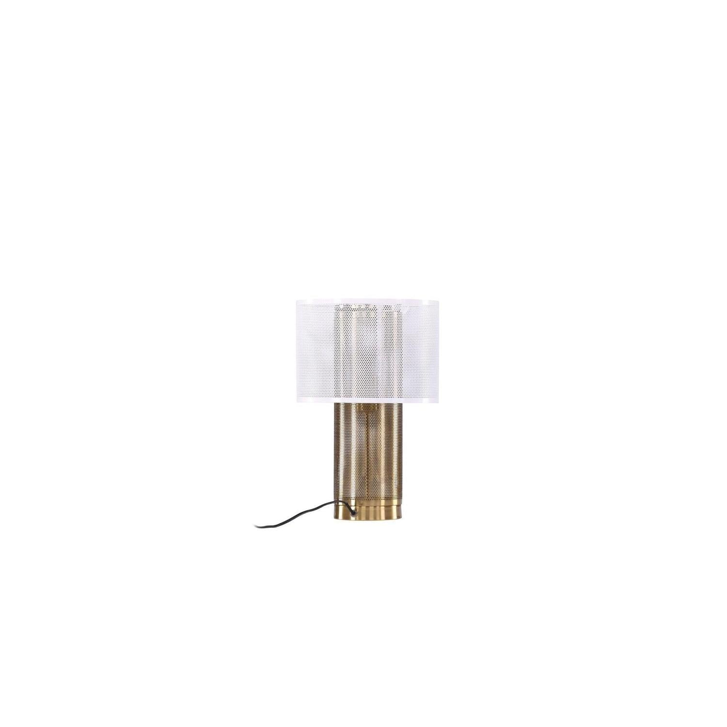 Tischlampe Gap - Gold & weißes Metall-Tischlampen-Venture Home-le canapé