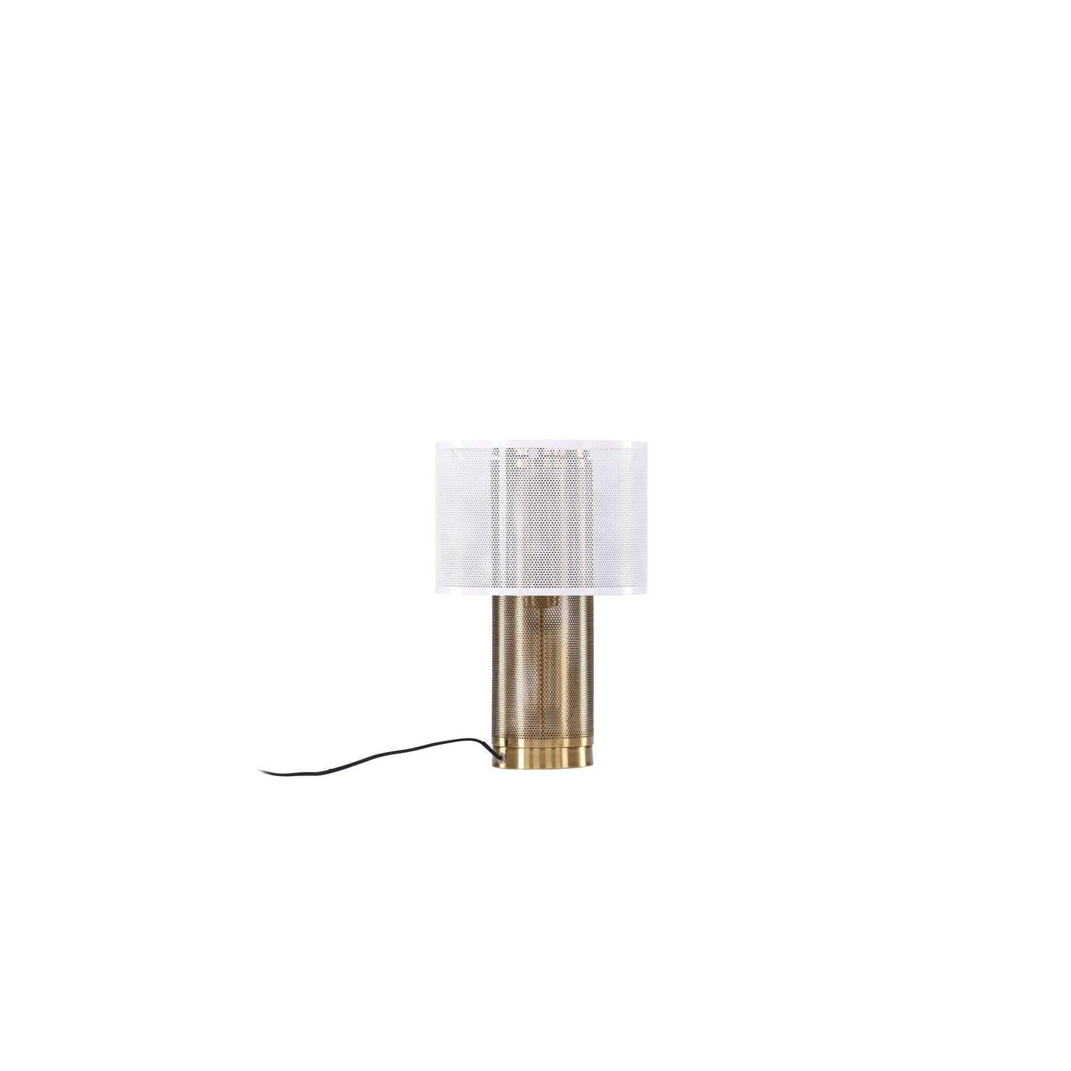 Tischlampe Gap - Gold & weißes Metall-Tischlampen-Venture Home-le canapé