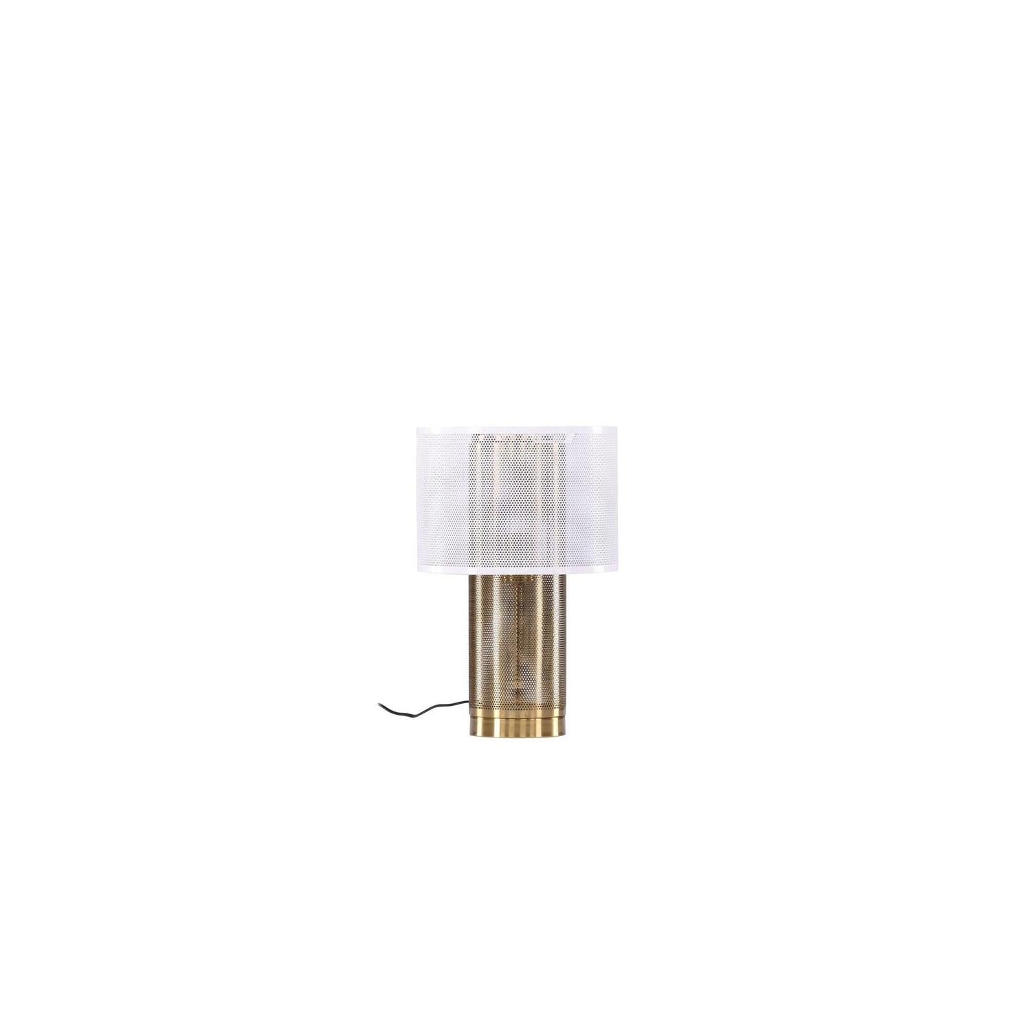 Tischlampe Gap - Gold & weißes Metall-Tischlampen-Venture Home-le canapé