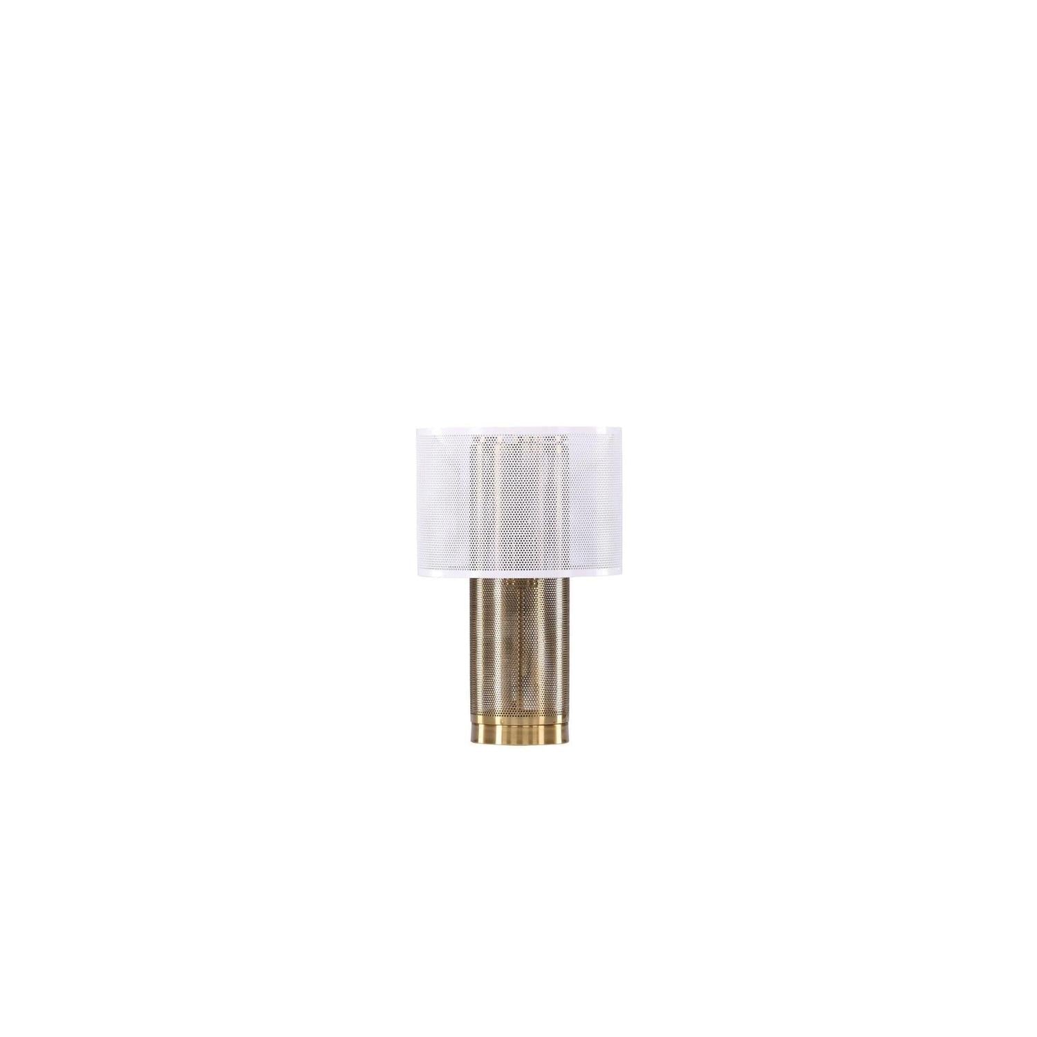 Tischlampe Gap - Gold & weißes Metall-Tischlampen-Venture Home-le canapé