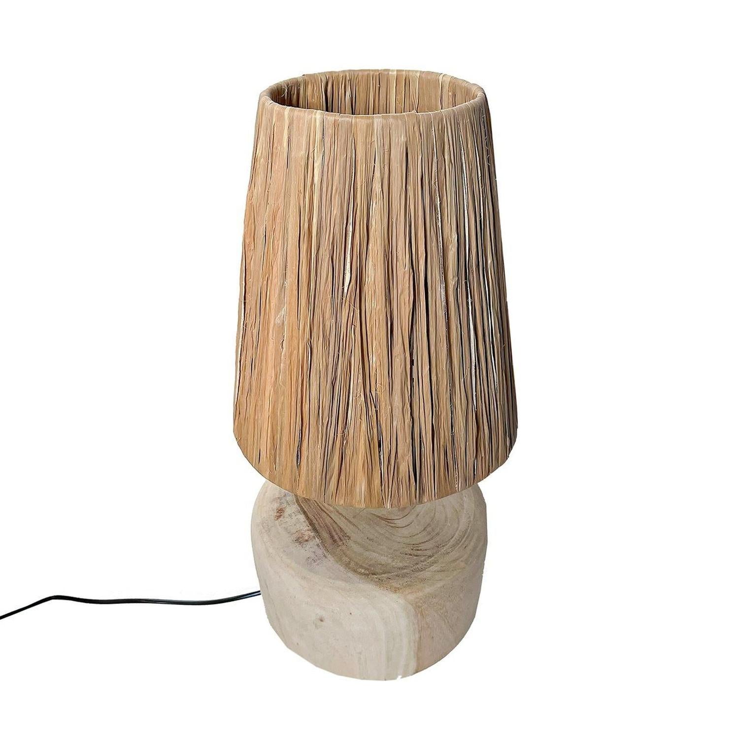Tischlampe Grass Teak Wood - Natur-Tischlampe-Bazar Bizar-le canapé