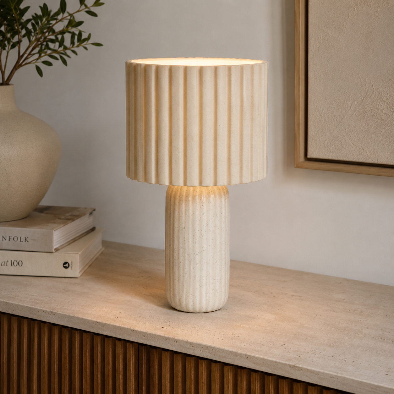 Tischlampe Lume Ridge Gr. S - Beige-Tischlampen-Pole to Pole-le canapé