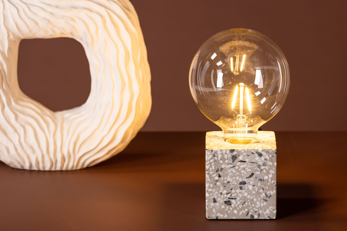 Tischlampe Rilche aus Stein - Weiß-Tischlampen-Venture Home-le canapé