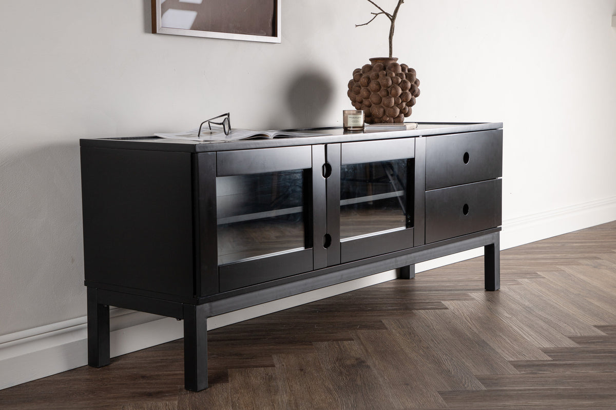 TV-Lowboard Alcoa 150cm - Schwarz-TV-lowboards-Venture Home-le canapé