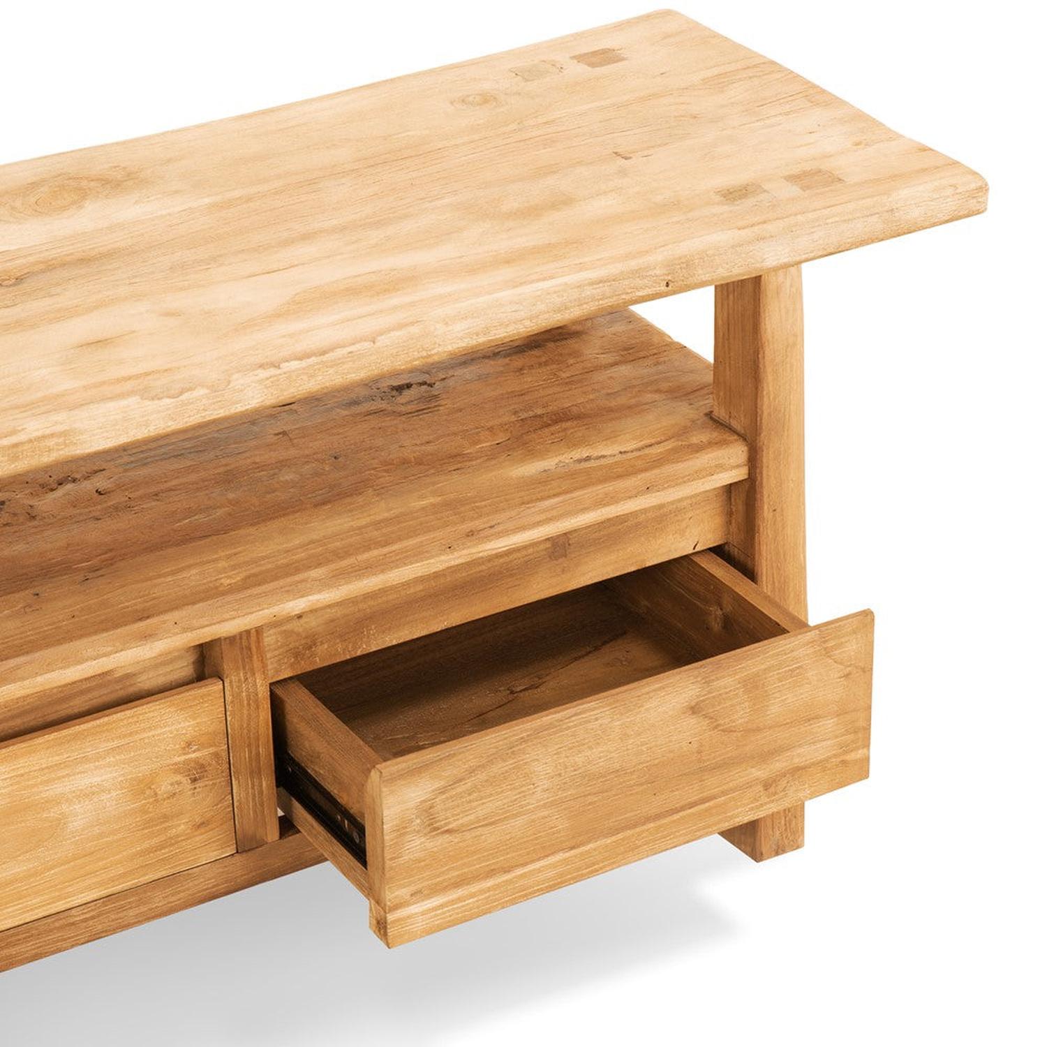 TV-Lowboard Blora 150cm aus Teakholz - Hellbraun-Benoa-le canapé