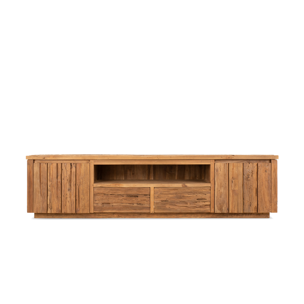 TV-Lowboard Bridge aus Teakholz 200cm - Braun-TV-lowboards-Benoa-le canapé