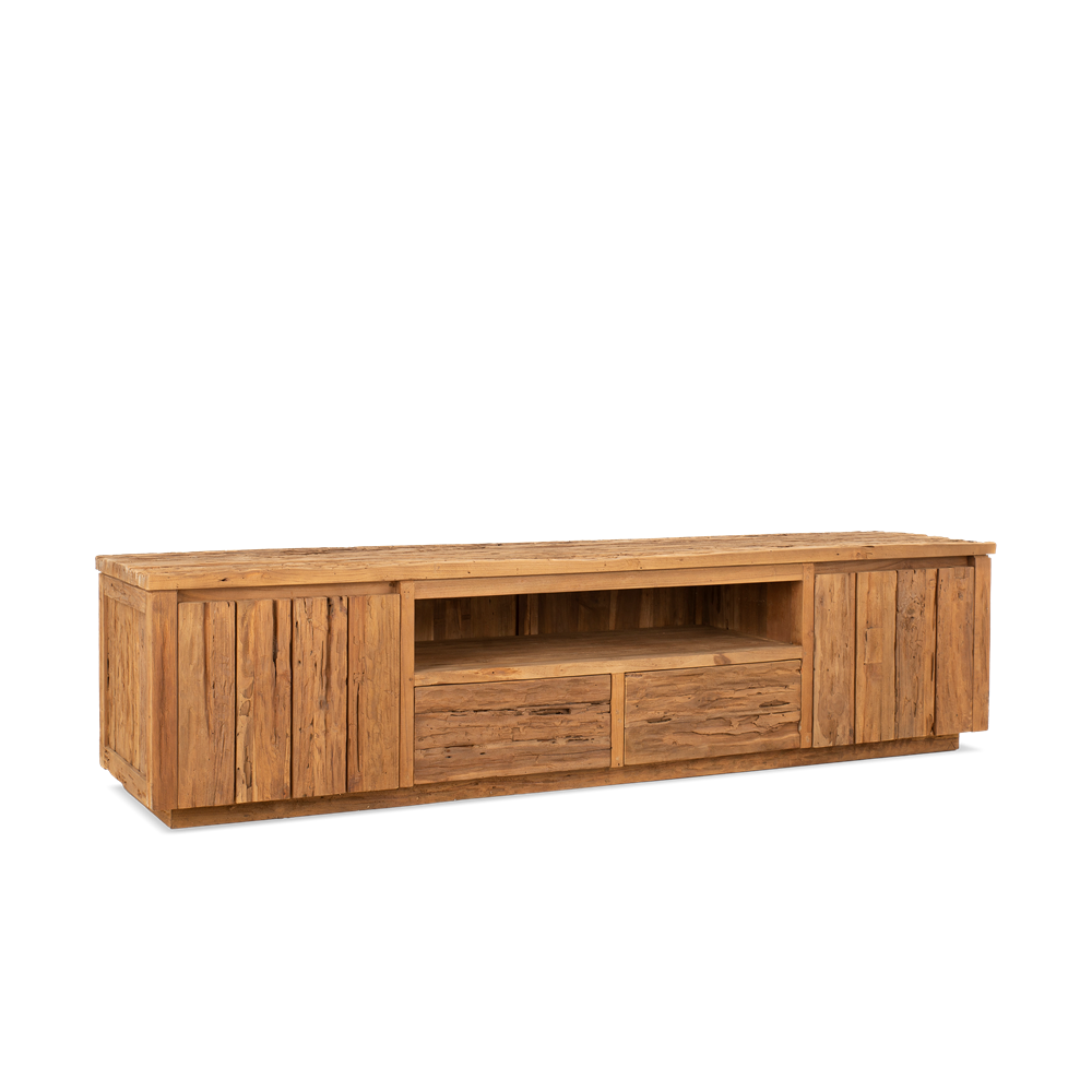TV-Lowboard Bridge aus Teakholz 200cm - Braun-TV-lowboards-Benoa-le canapé