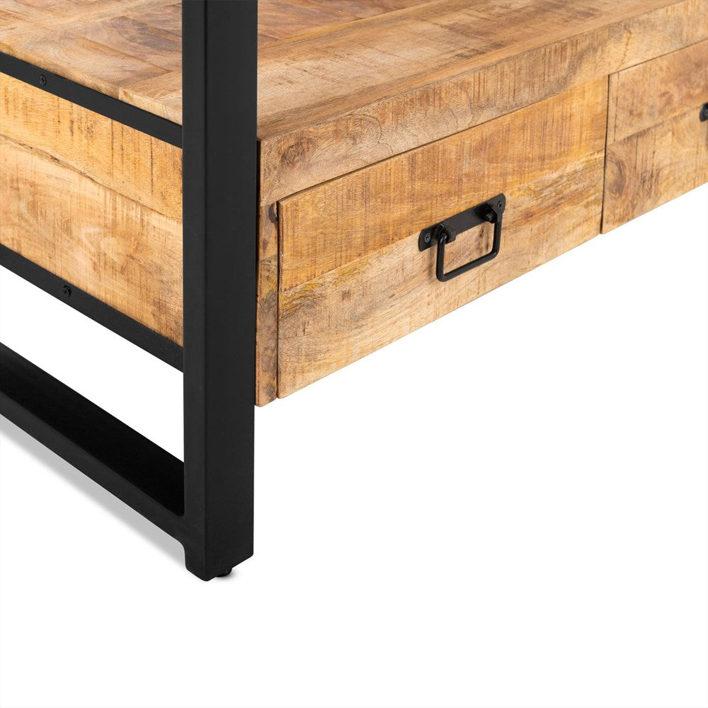 TV-Lowboard Britt aus Mangoholz 120cm - Hellbraun-TV-lowboards-Benoa-le canapé