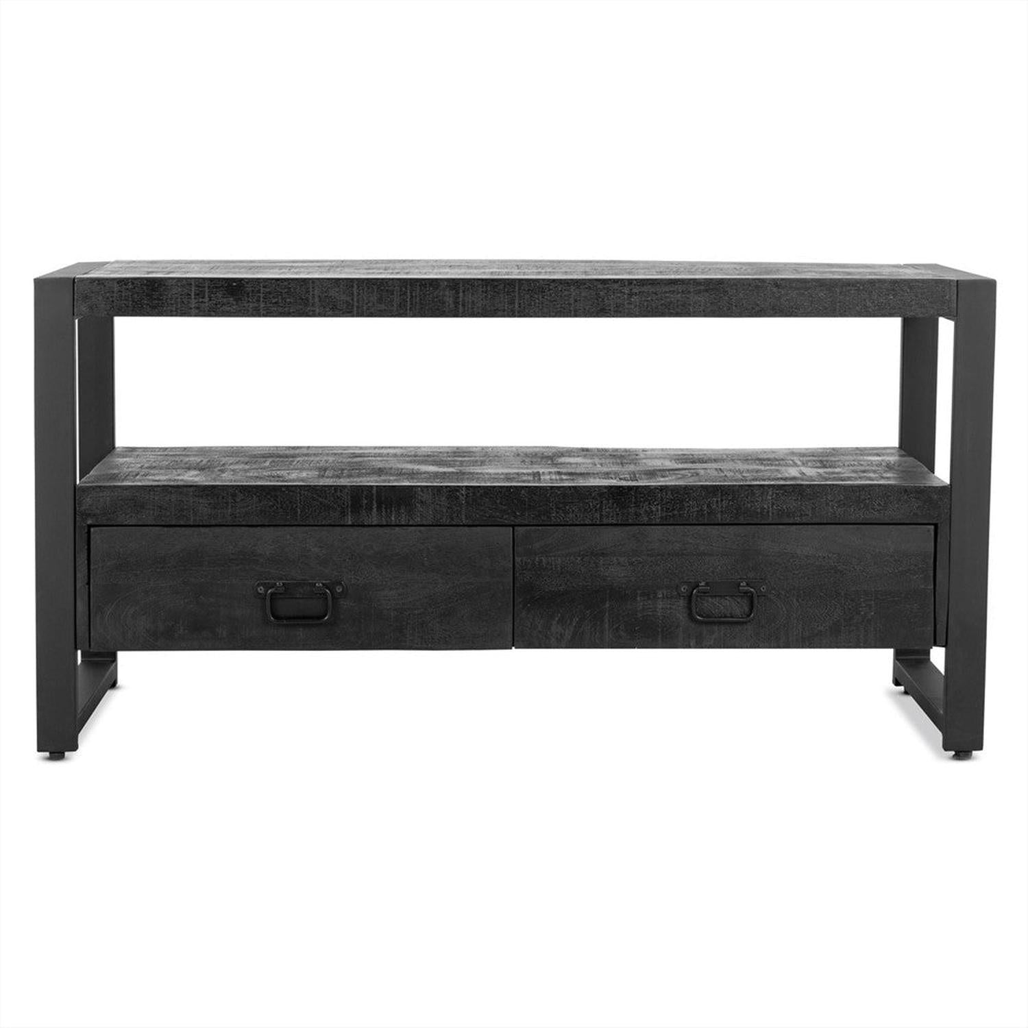 TV-Lowboard Britt aus Mangoholz 120cm - Schwarz-TV-lowboards-Benoa-le canapé
