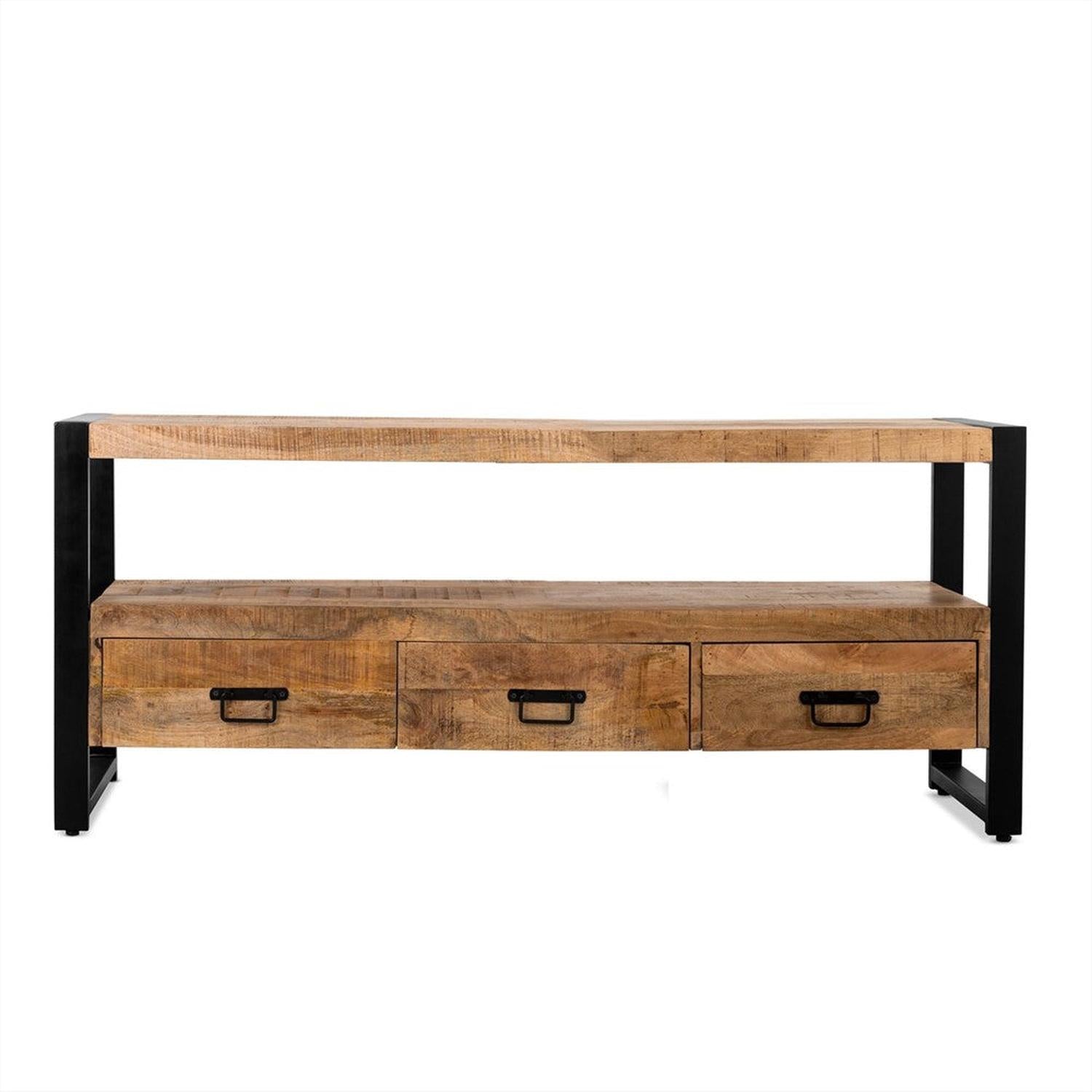 TV-Lowboard Britt aus Mangoholz 150cm - Hellbraun-TV-lowboards-Benoa-le canapé