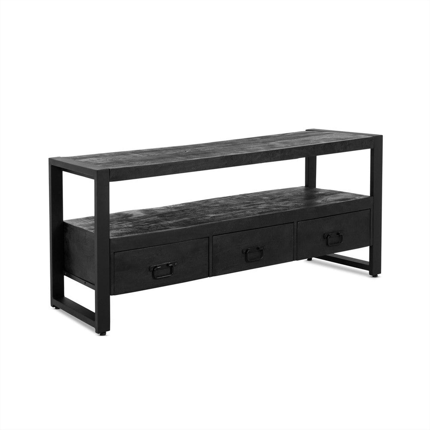 TV-Lowboard Britt aus Mangoholz 150cm - Schwarz-TV-lowboards-Benoa-le canapé