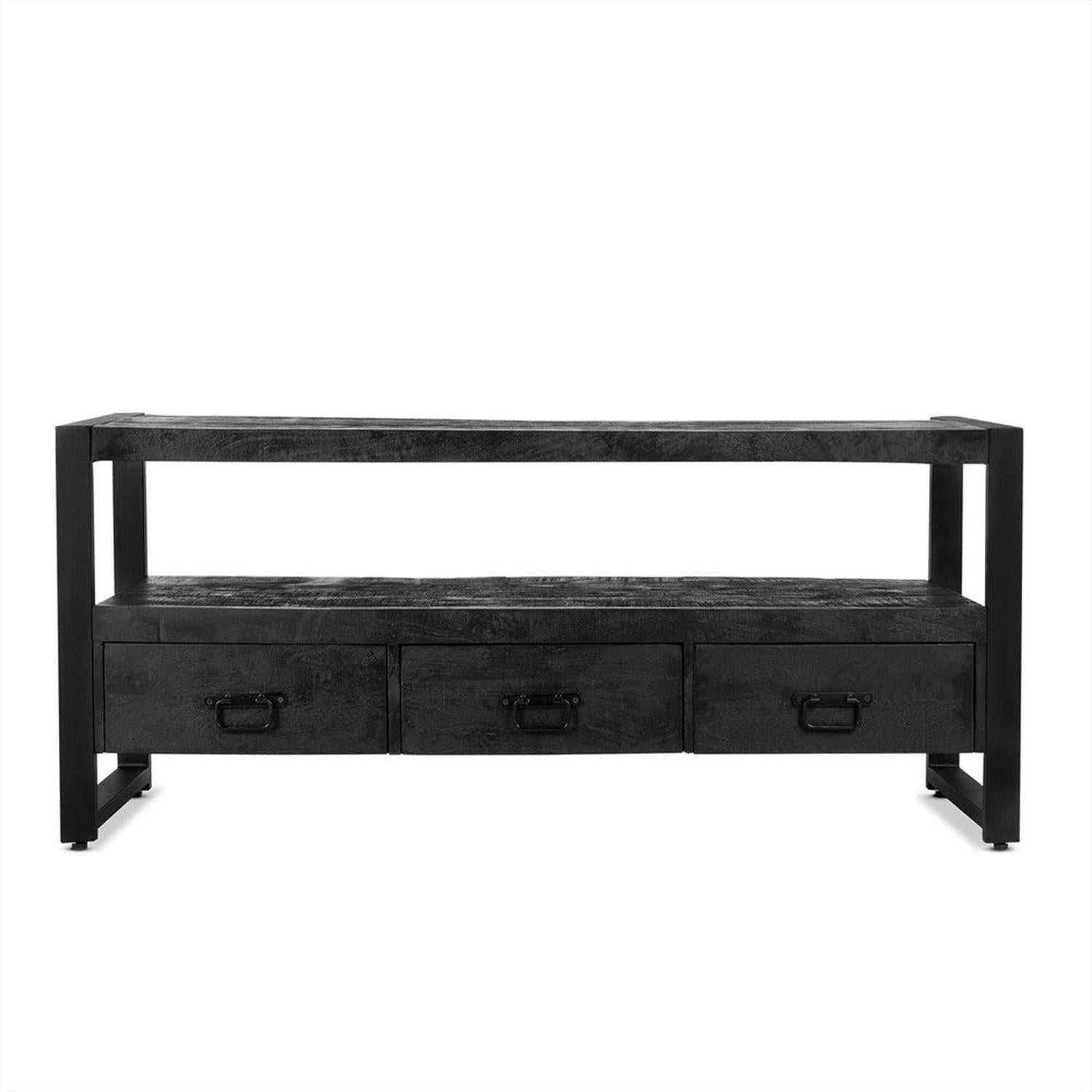 TV-Lowboard Britt aus Mangoholz 150cm - Schwarz-TV-lowboards-Benoa-le canapé