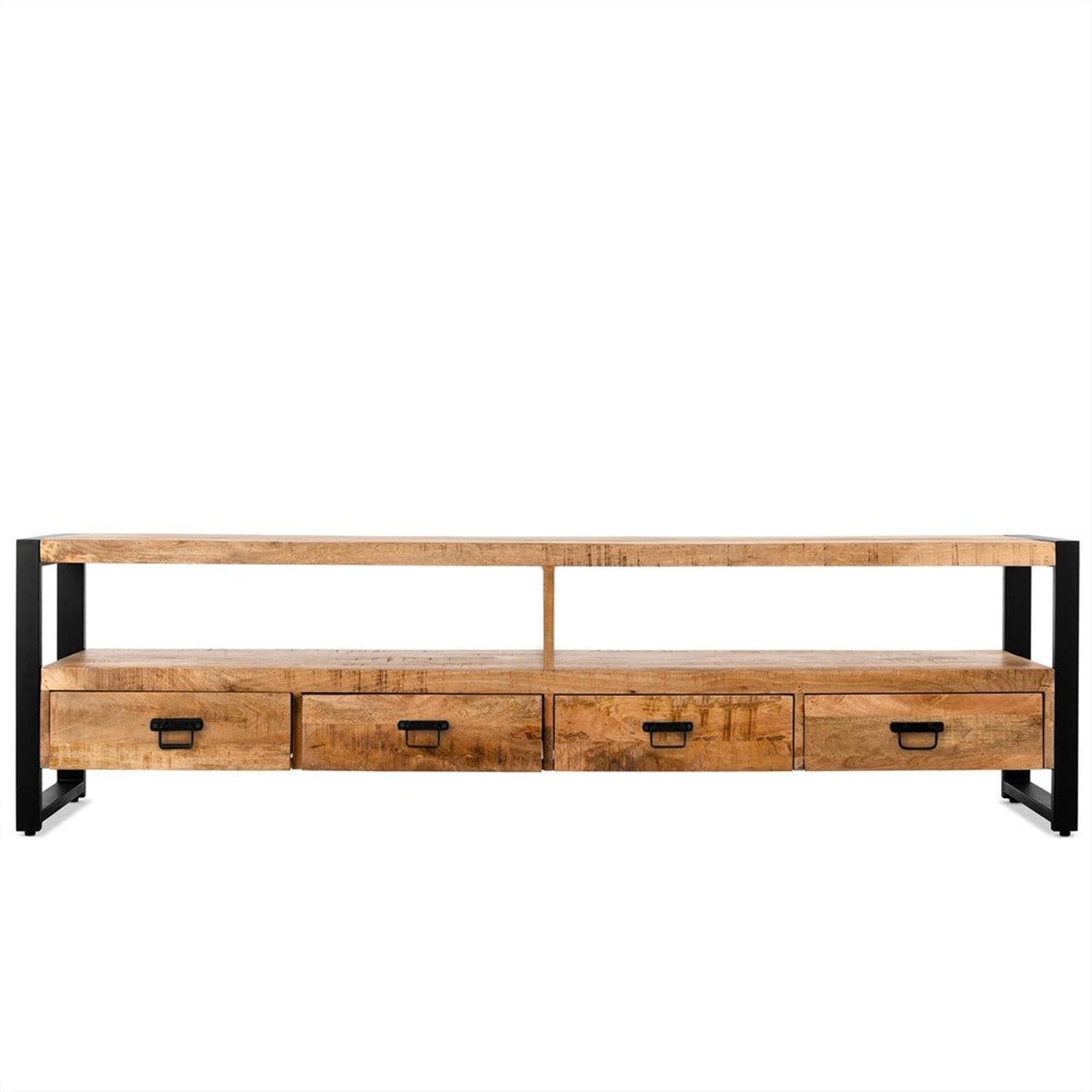 TV-Lowboard Britt aus Mangoholz 220cm - Hellbraun-TV-lowboards-Benoa-le canapé