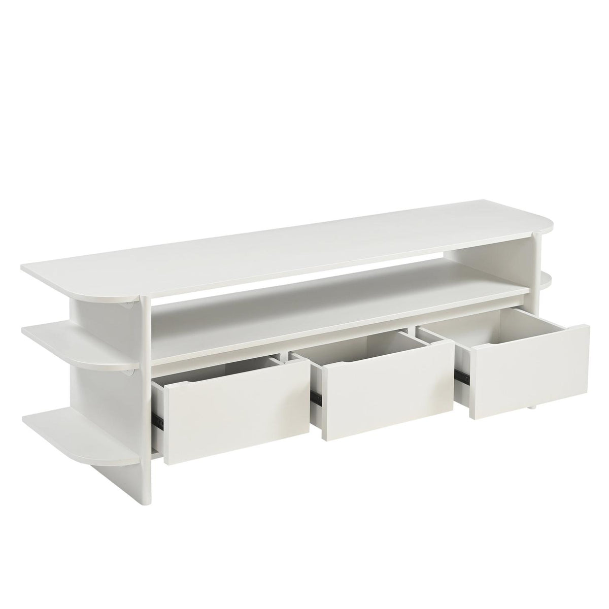 TV-Lowboard Jade 150cm aus Massivholz mit 3 Schubladen - Cremeweiß-TV-lowboards-Benoa-le canapé