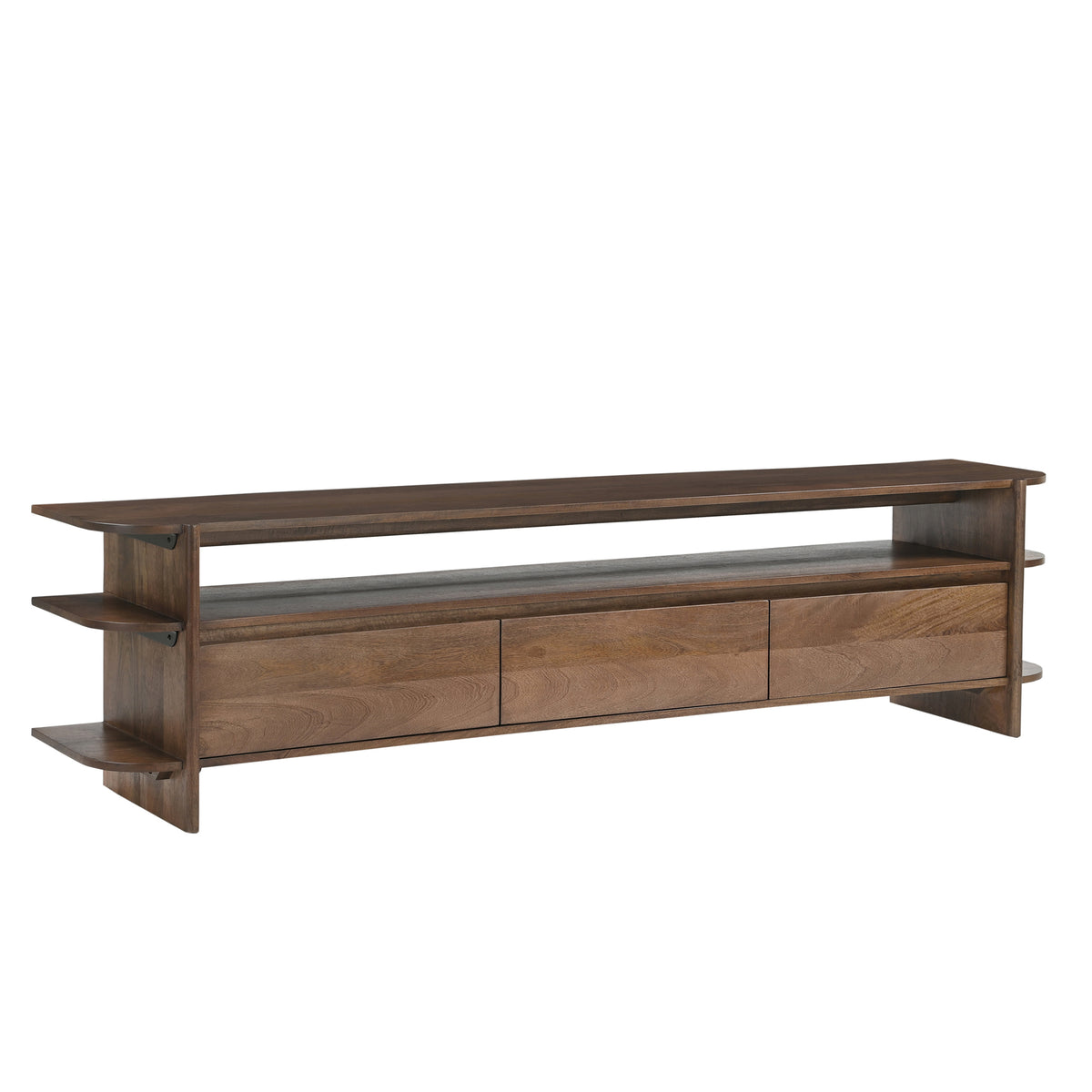 TV-Lowboard Jade 200cm aus Massivholz mit 3 Schubladen - Braun-TV-lowboards-Benoa-le canapé