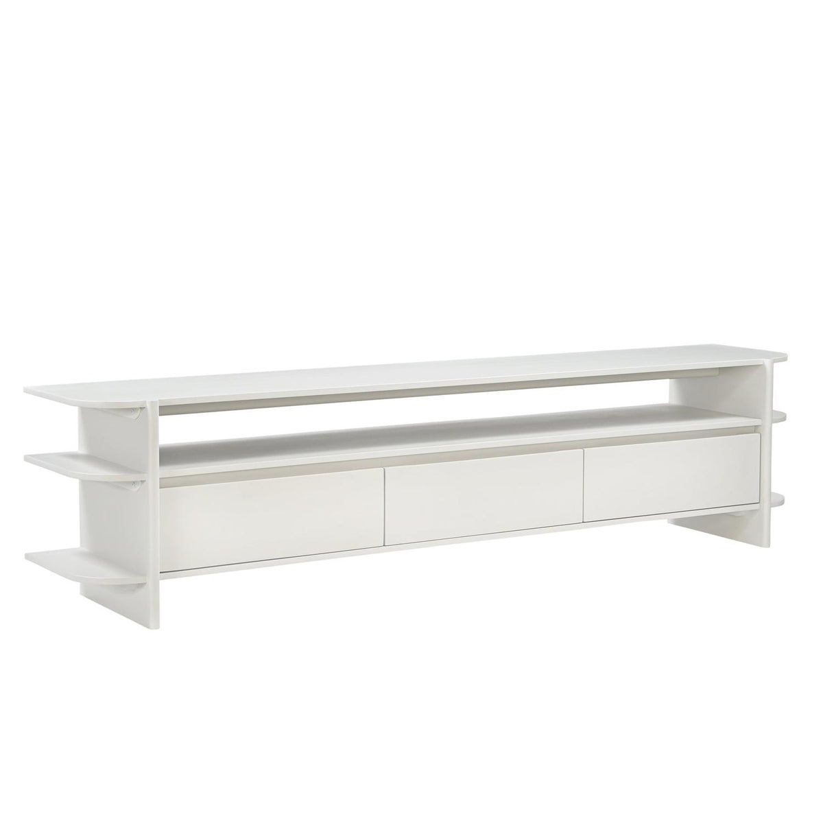 TV-Lowboard Jade 200cm aus Massivholz mit 3 Schubladen - Cremeweiß-TV-lowboards-Benoa-le canapé