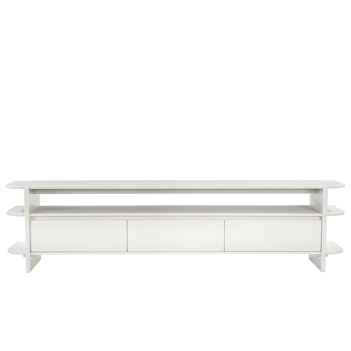 TV-Lowboard Jade 200cm aus Massivholz mit 3 Schubladen - Cremeweiß-TV-lowboards-Benoa-le canapé