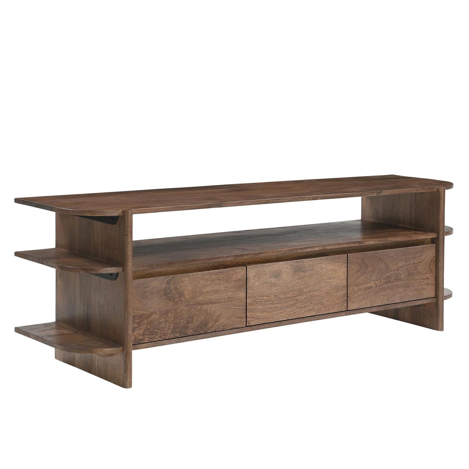 TV-Lowboard Jade aus Mangoholz 150cm - Dunkelbraun-TV-lowboards-Benoa-le canapé