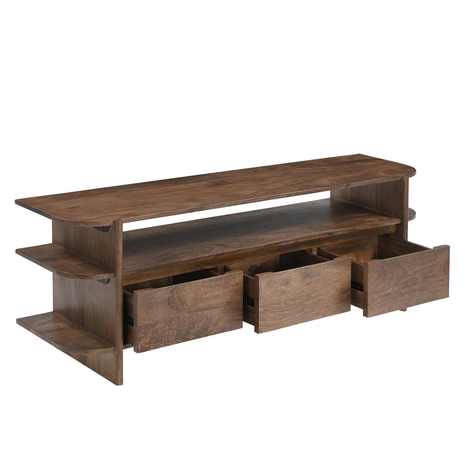 TV-Lowboard Jade aus Mangoholz 150cm - Dunkelbraun-TV-lowboards-Benoa-le canapé