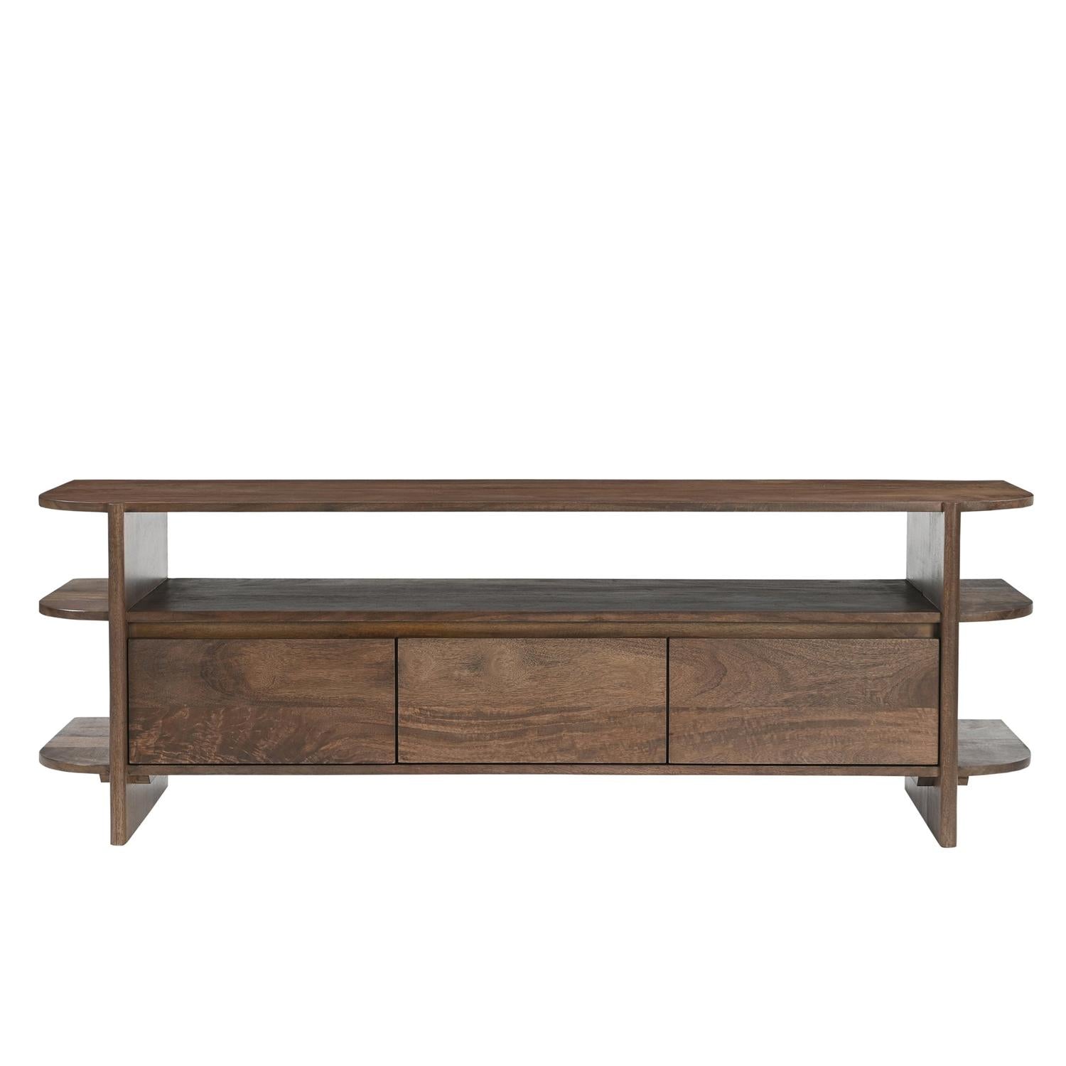 TV-Lowboard Jade aus Mangoholz 150cm - Dunkelbraun-TV-lowboards-Benoa-le canapé