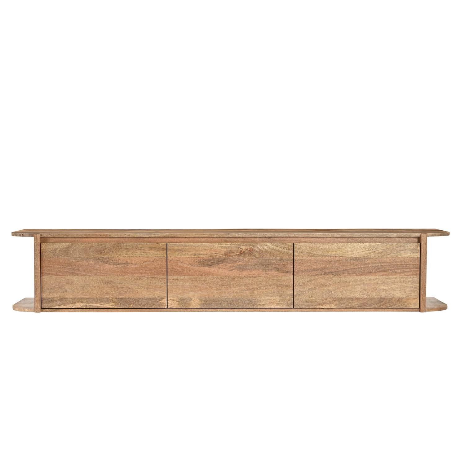 TV-Lowboard Jade schwebend aus Mangoholz 200cm - Hellbraun-TV-lowboards-Benoa-le canapé