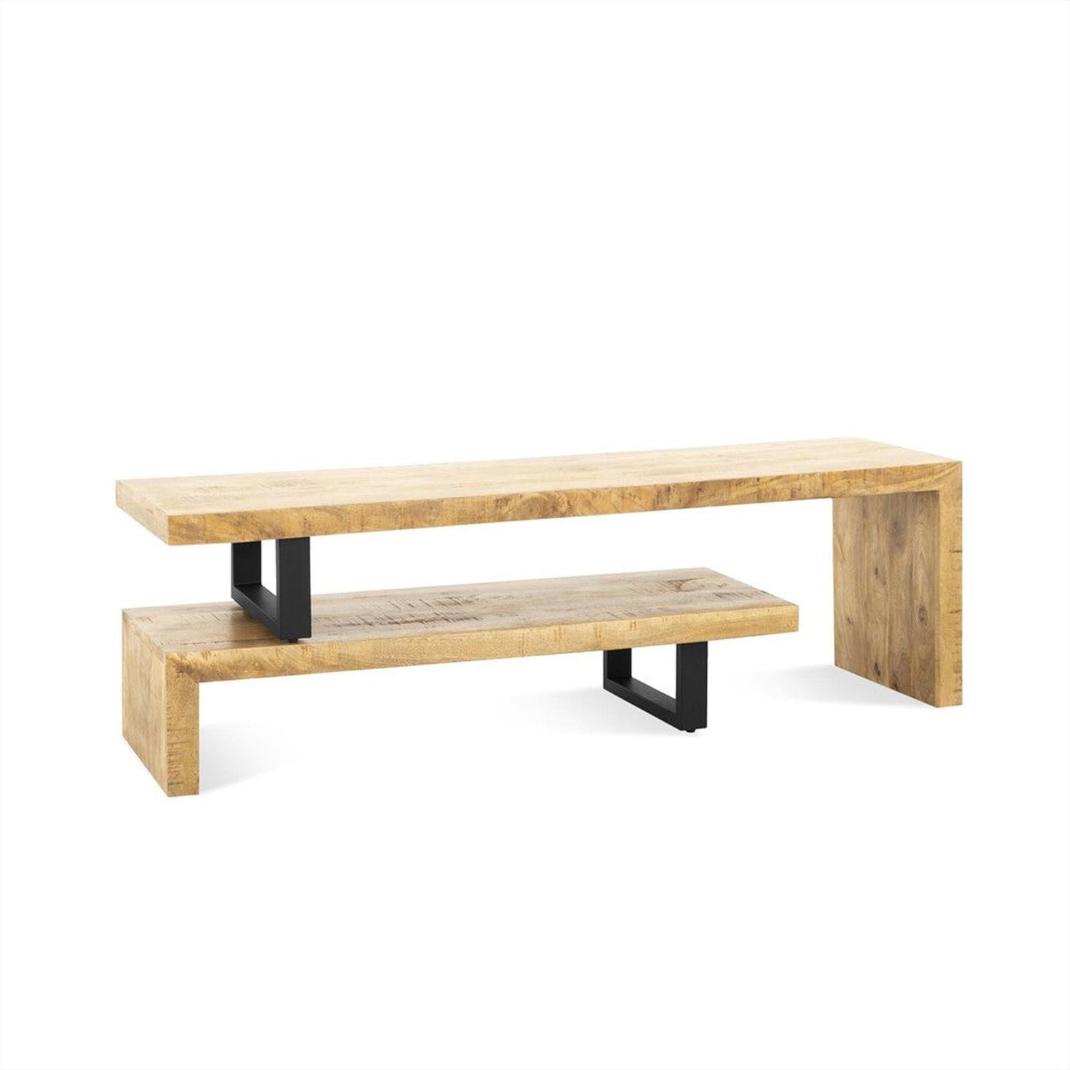 TV-Lowboard Kelly aus Mangoholz 140cm - Hellbraun-TV-lowboards-Benoa-le canapé