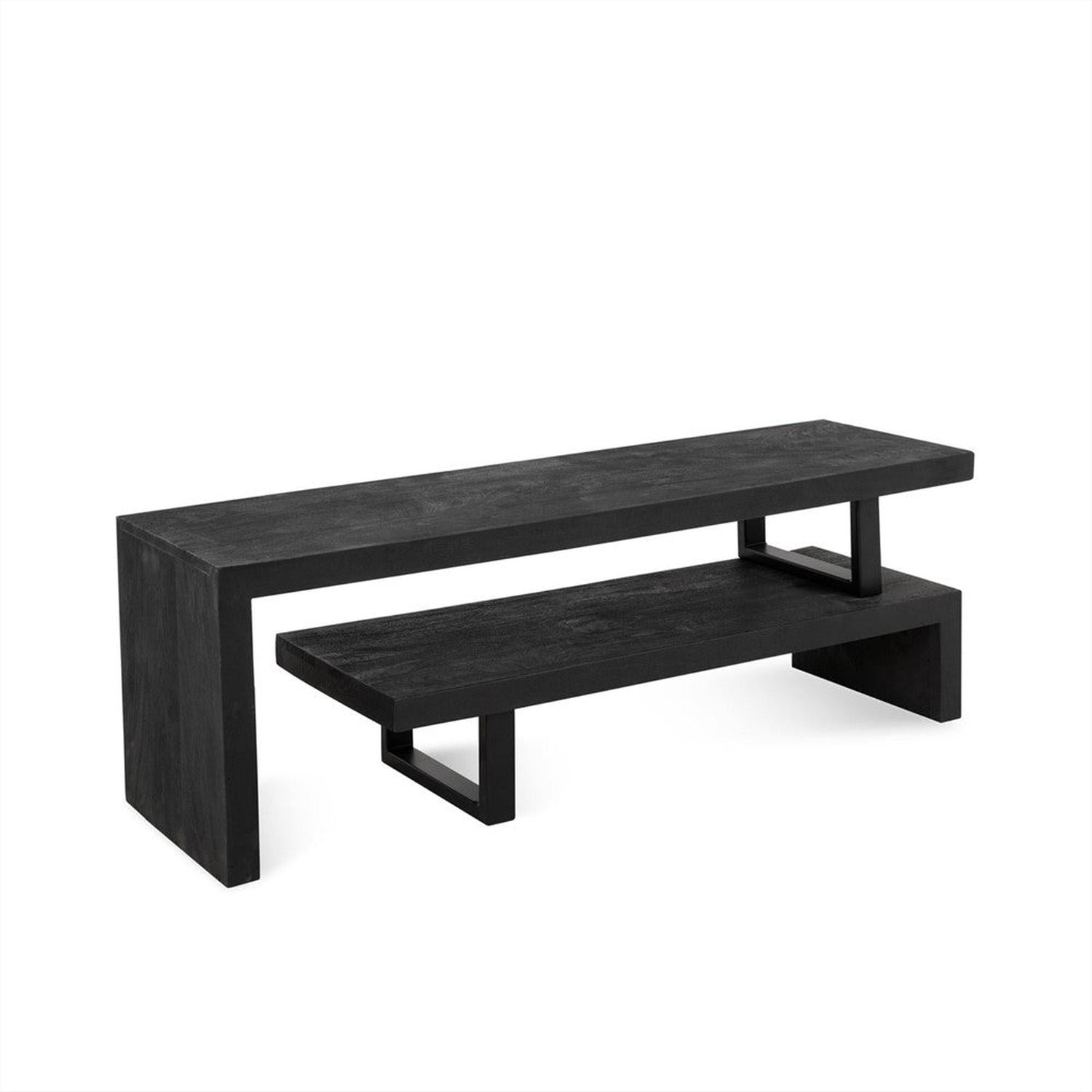 TV-Lowboard Kelly aus Mangoholz 140cm - Schwarz-TV-lowboards-Benoa-le canapé
