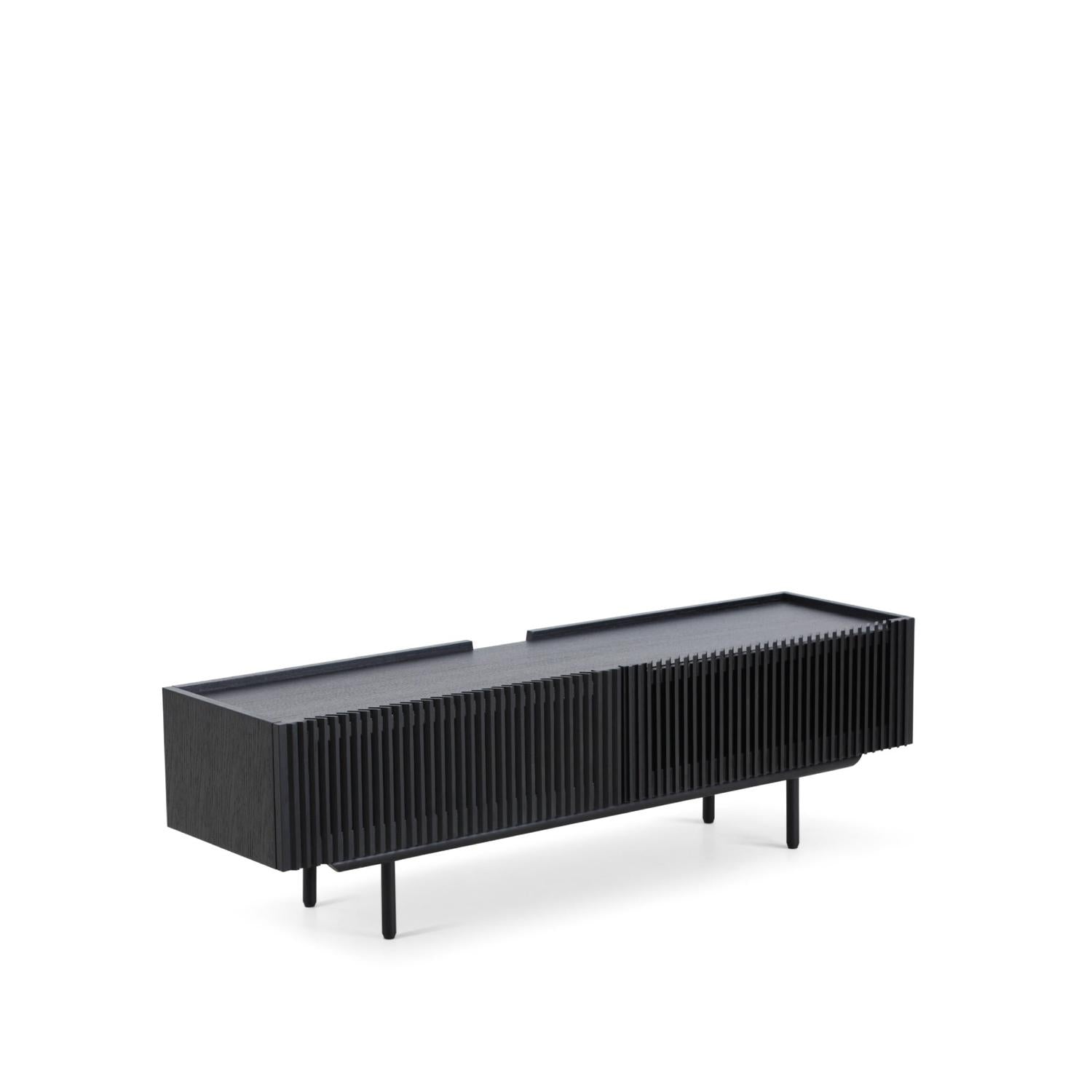TV-Lowboard Louvre 145cm - Eiche Schwarz-TV-lowboards-Njordec-le canapé