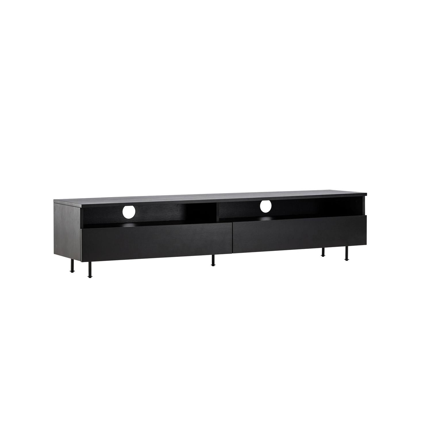 TV-Lowboard Navarra 180cm - Mattschwarz-TV-lowboards-Venture Home-le canapé