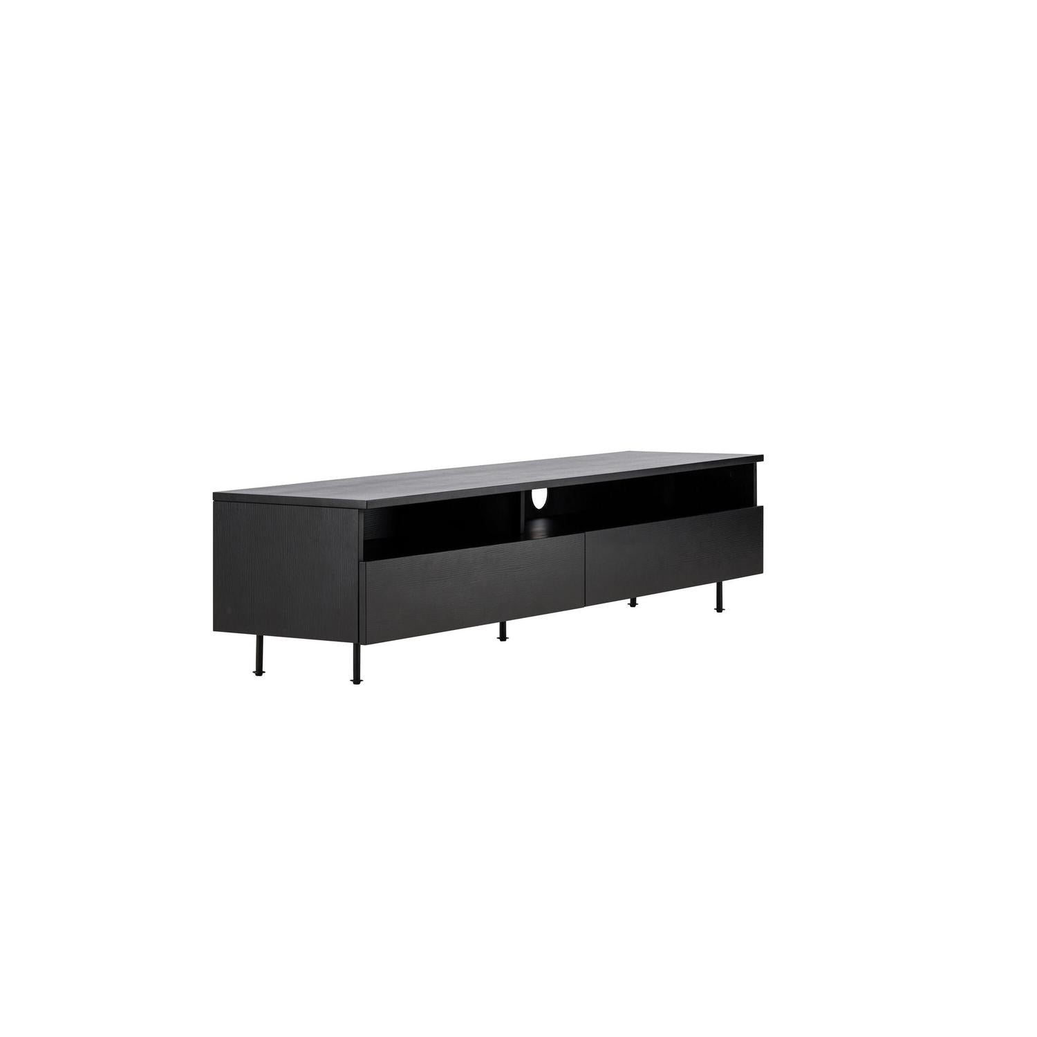 TV-Lowboard Navarra 180cm - Mattschwarz-TV-lowboards-Venture Home-le canapé