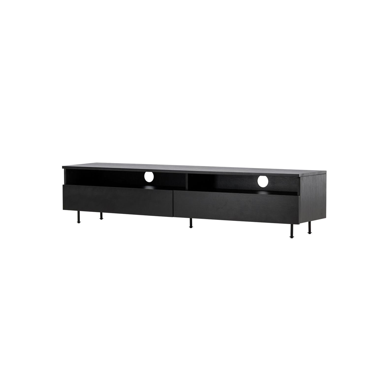 TV-Lowboard Navarra 180cm - Mattschwarz-TV-lowboards-Venture Home-le canapé