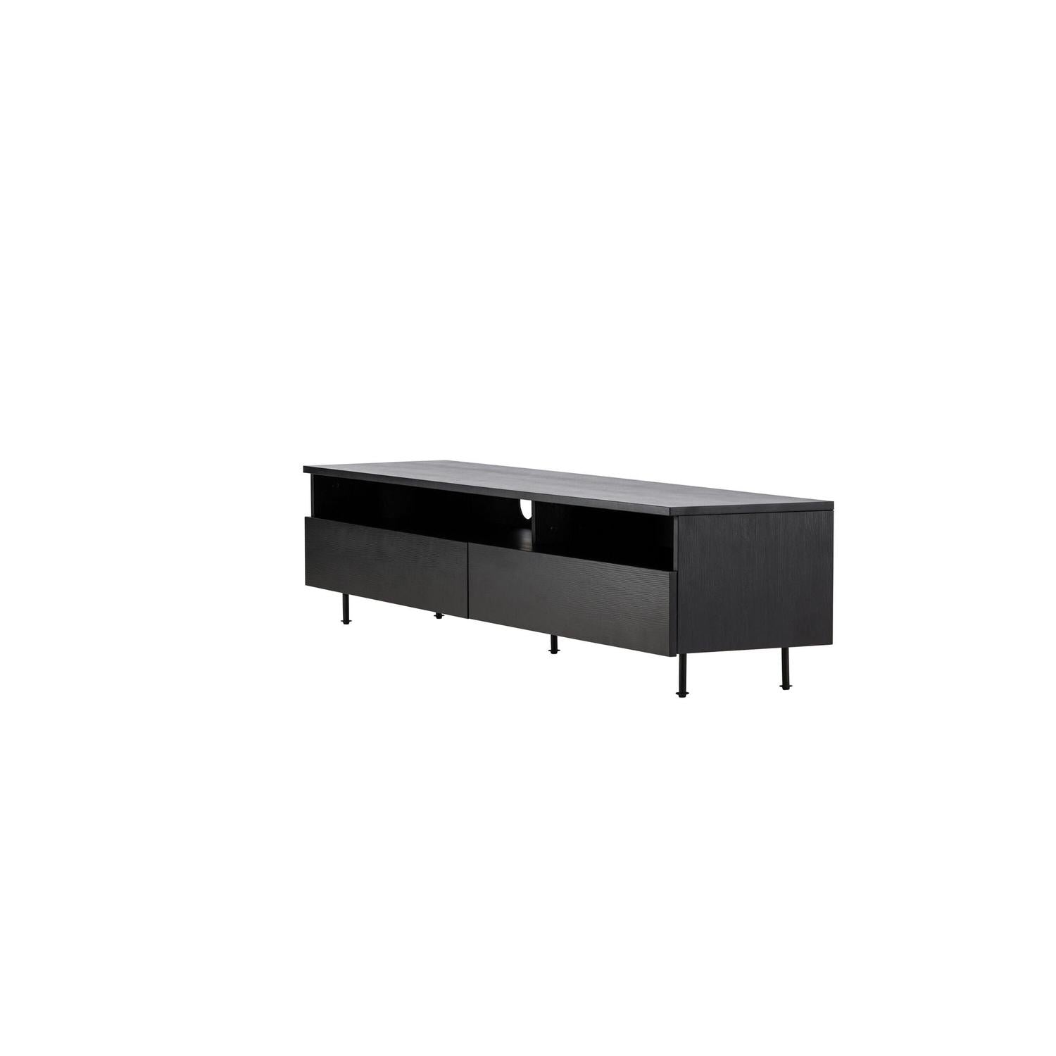 TV-Lowboard Navarra 180cm - Mattschwarz-TV-lowboards-Venture Home-le canapé