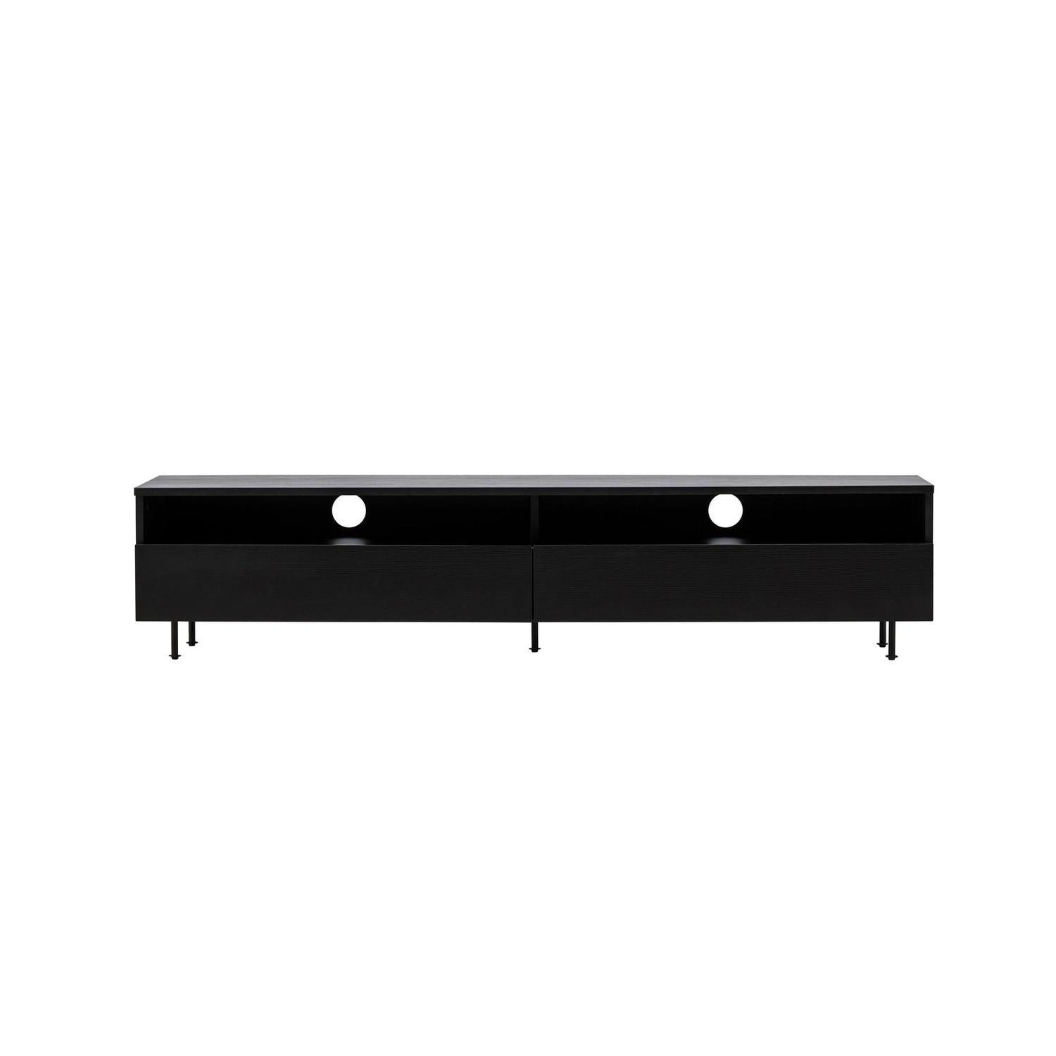 TV-Lowboard Navarra 180cm - Mattschwarz-TV-lowboards-Venture Home-le canapé