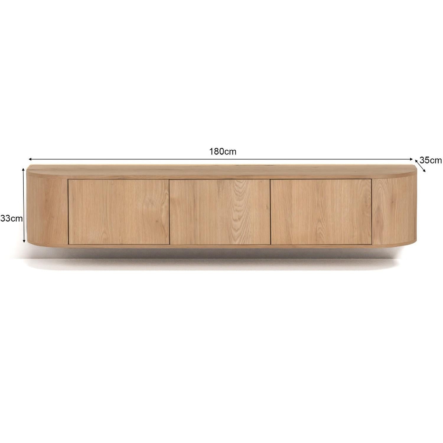 TV-Lowboard Novero schwebend 180cm - Hellbraun-TV-lowboards-Livingfurn-le canapé